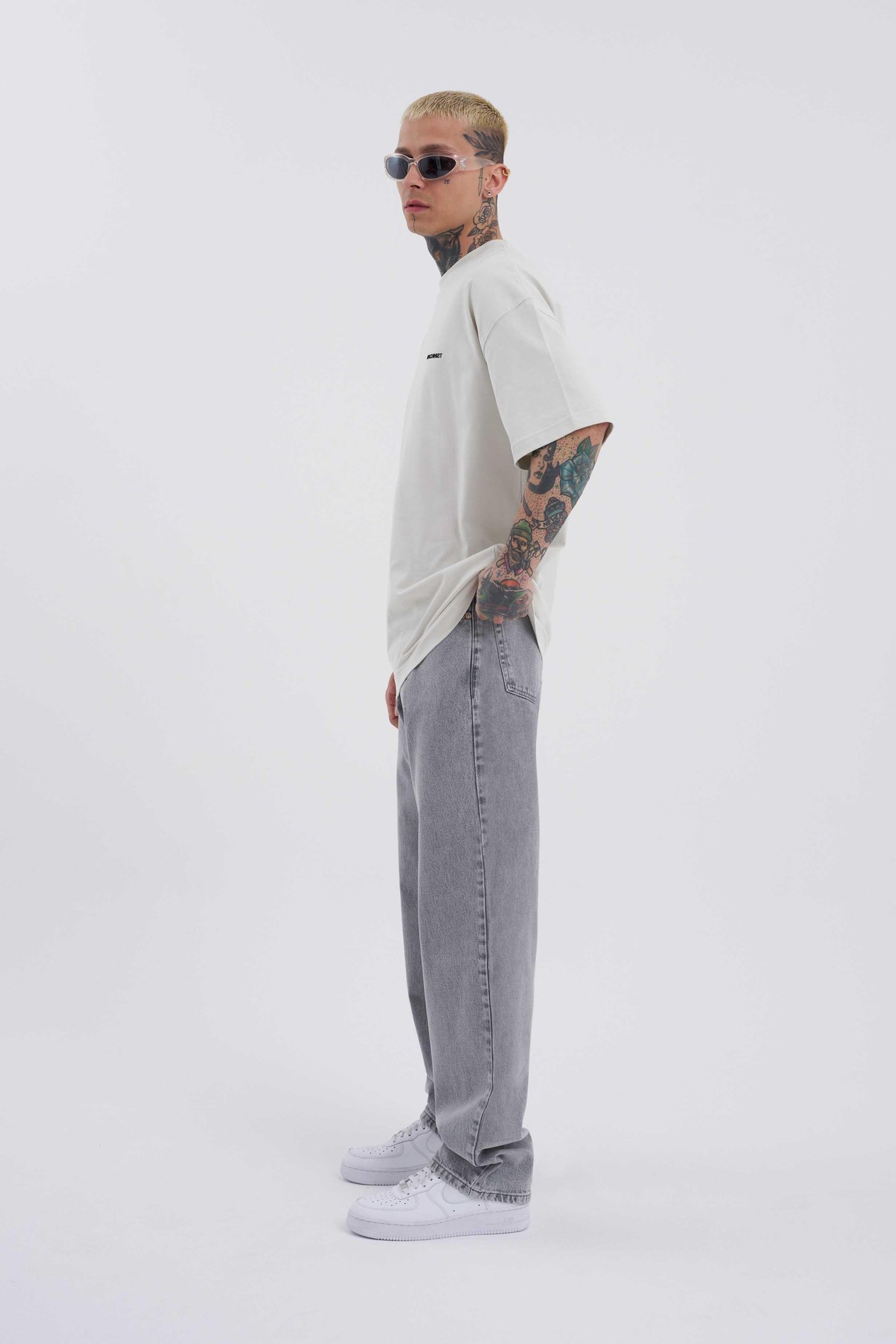 Baggy Relaxed Jean Asit Gri Pantolon