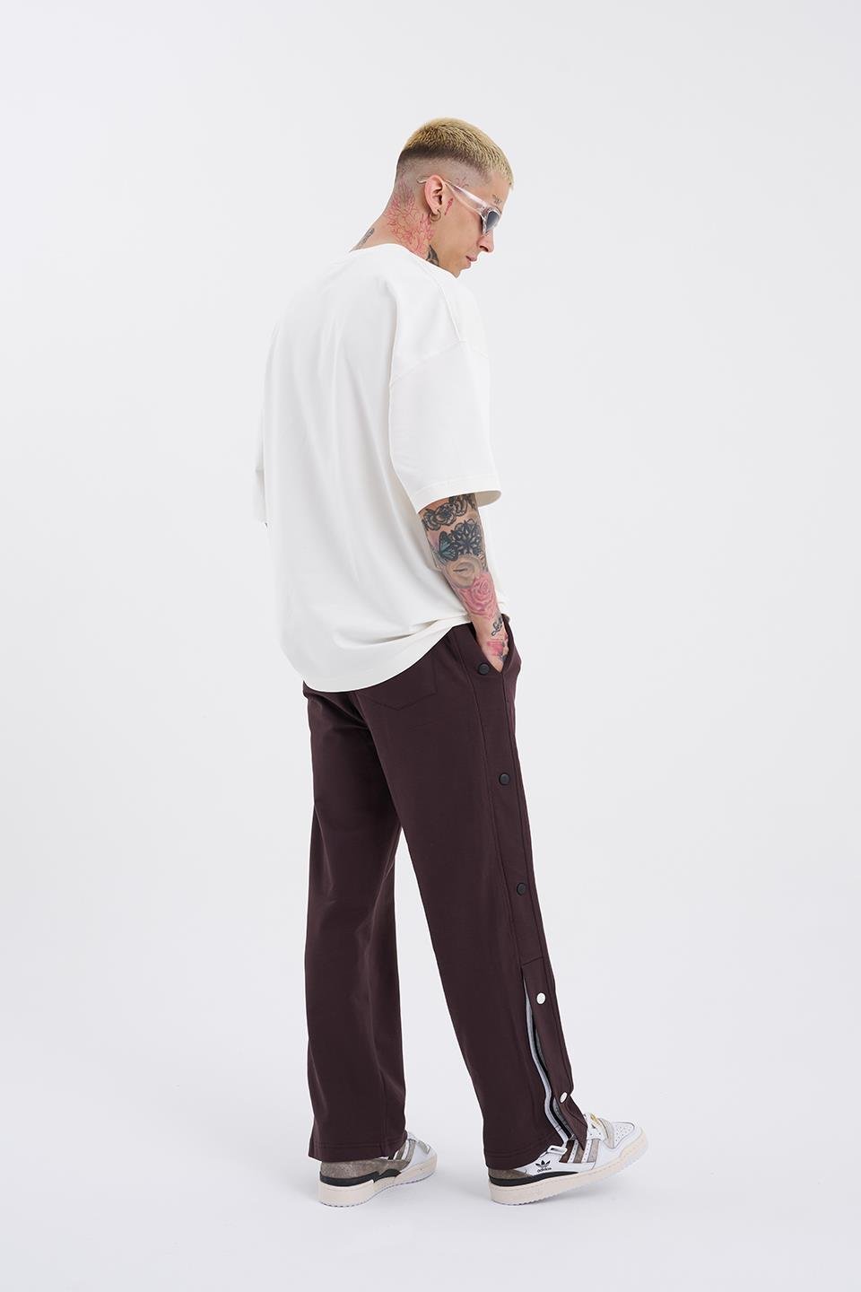 BAGGY RELAXED MC-87 BUTTON ALT EŞOFMAN KAHVERENGİ