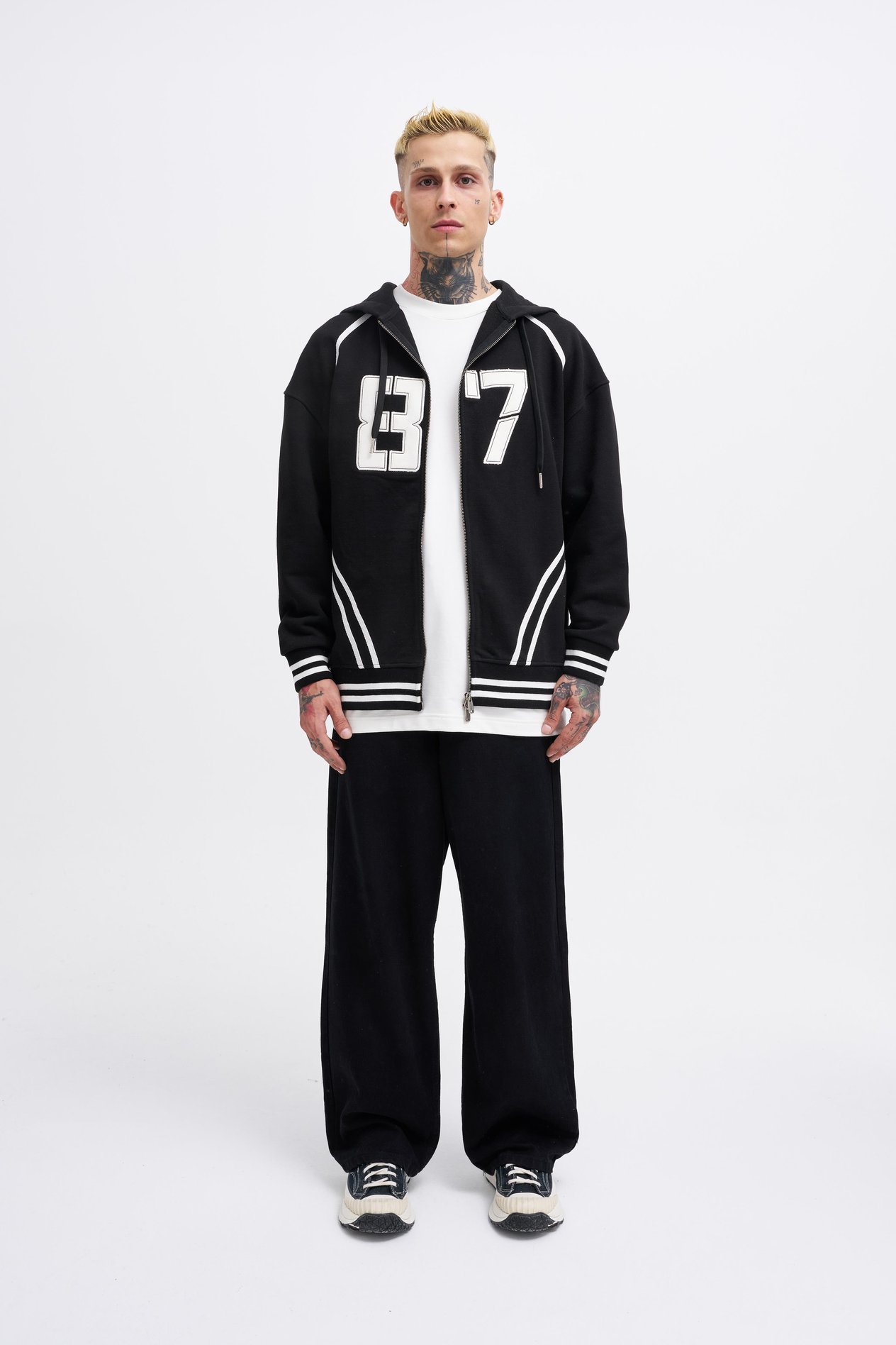 Erkek 87 Aplique Zip Jacket BLACK