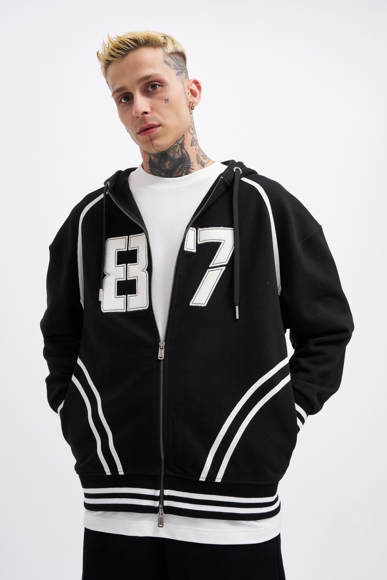 Erkek 87 Aplique Zip Jacket BLACK
