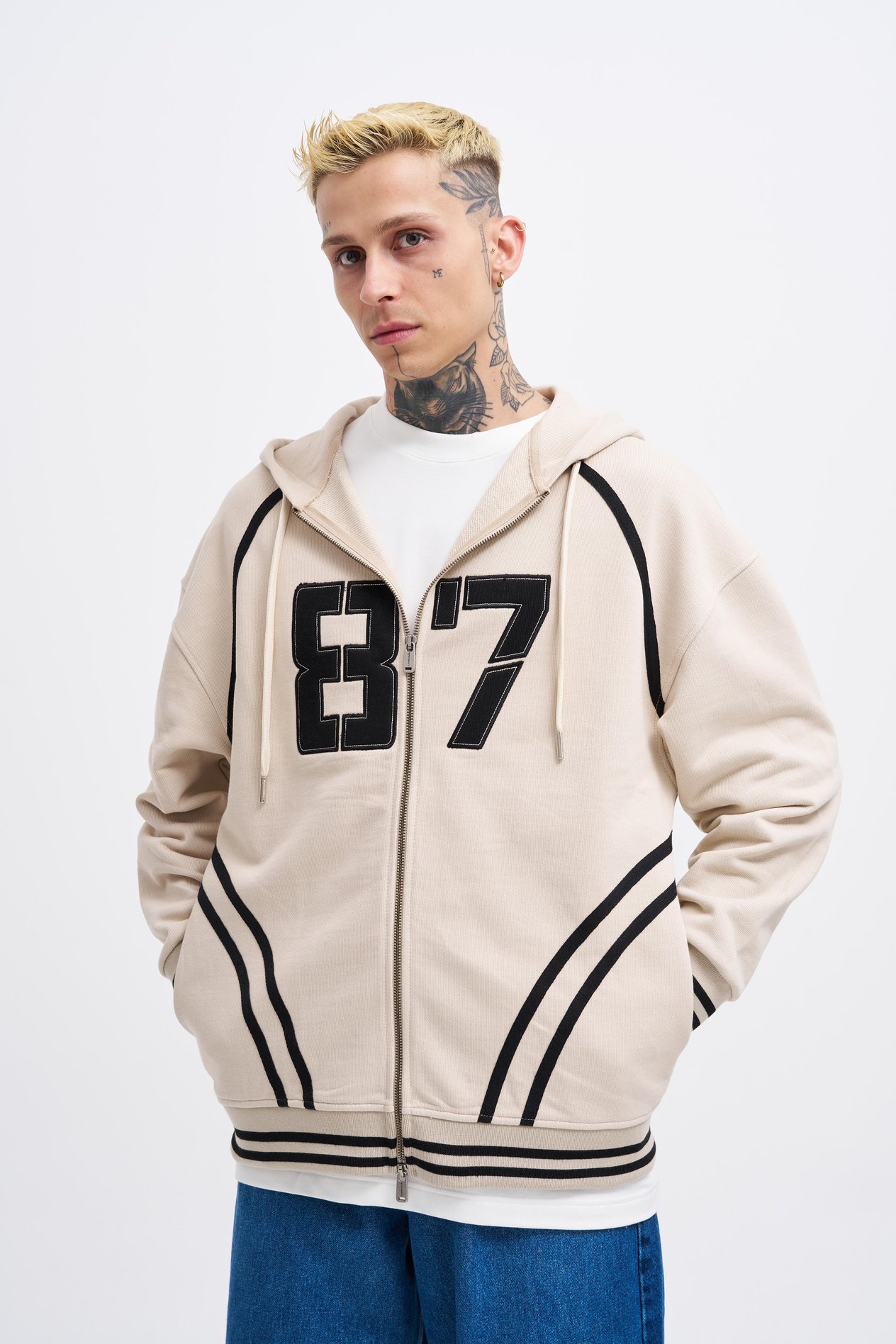 Erkek 87 Aplique Zip Jacket SOFT BEIGE