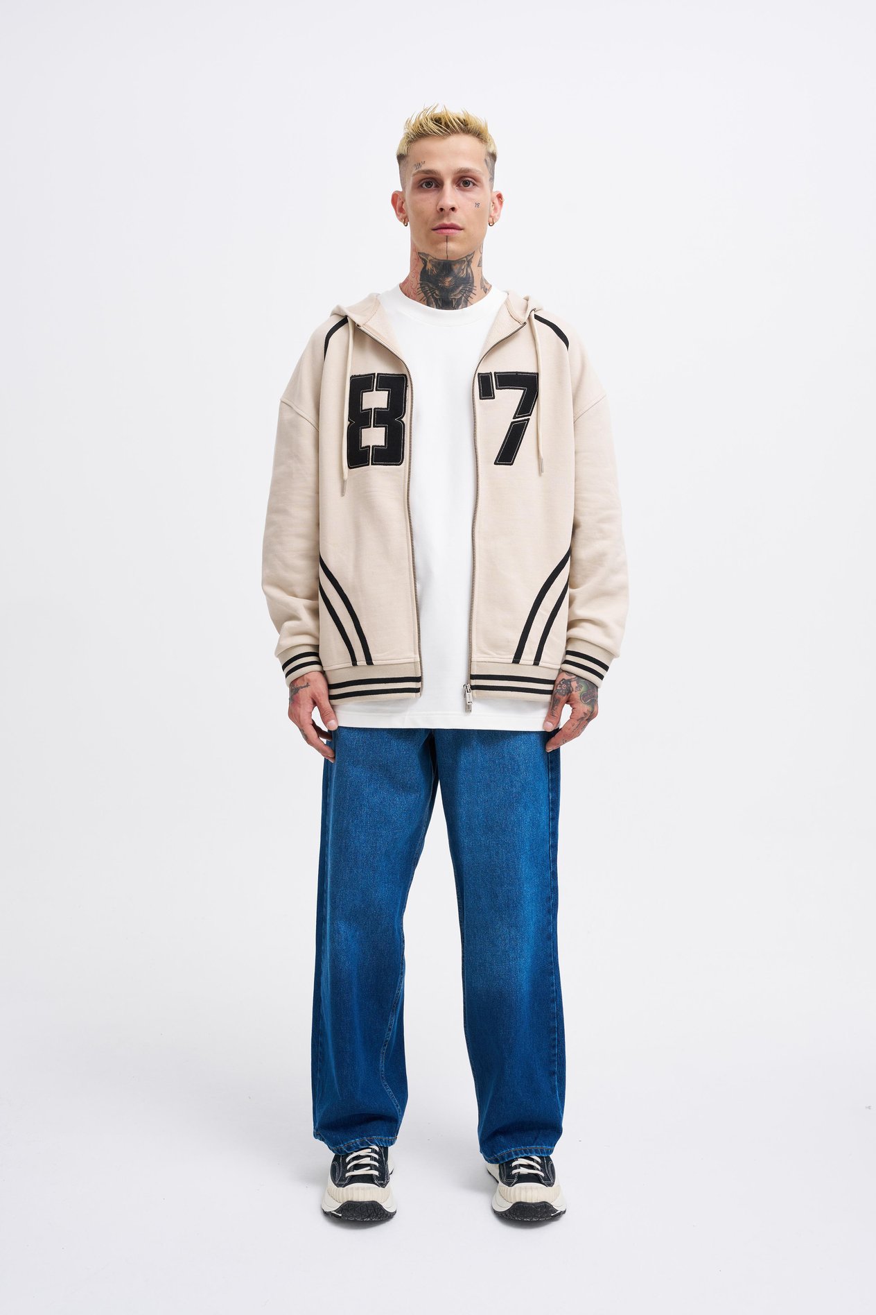 Erkek 87 Aplique Zip Jacket SOFT BEIGE