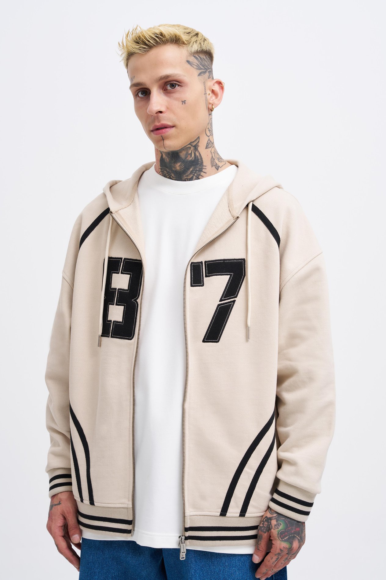 Erkek 87 Aplique Zip Jacket SOFT BEIGE