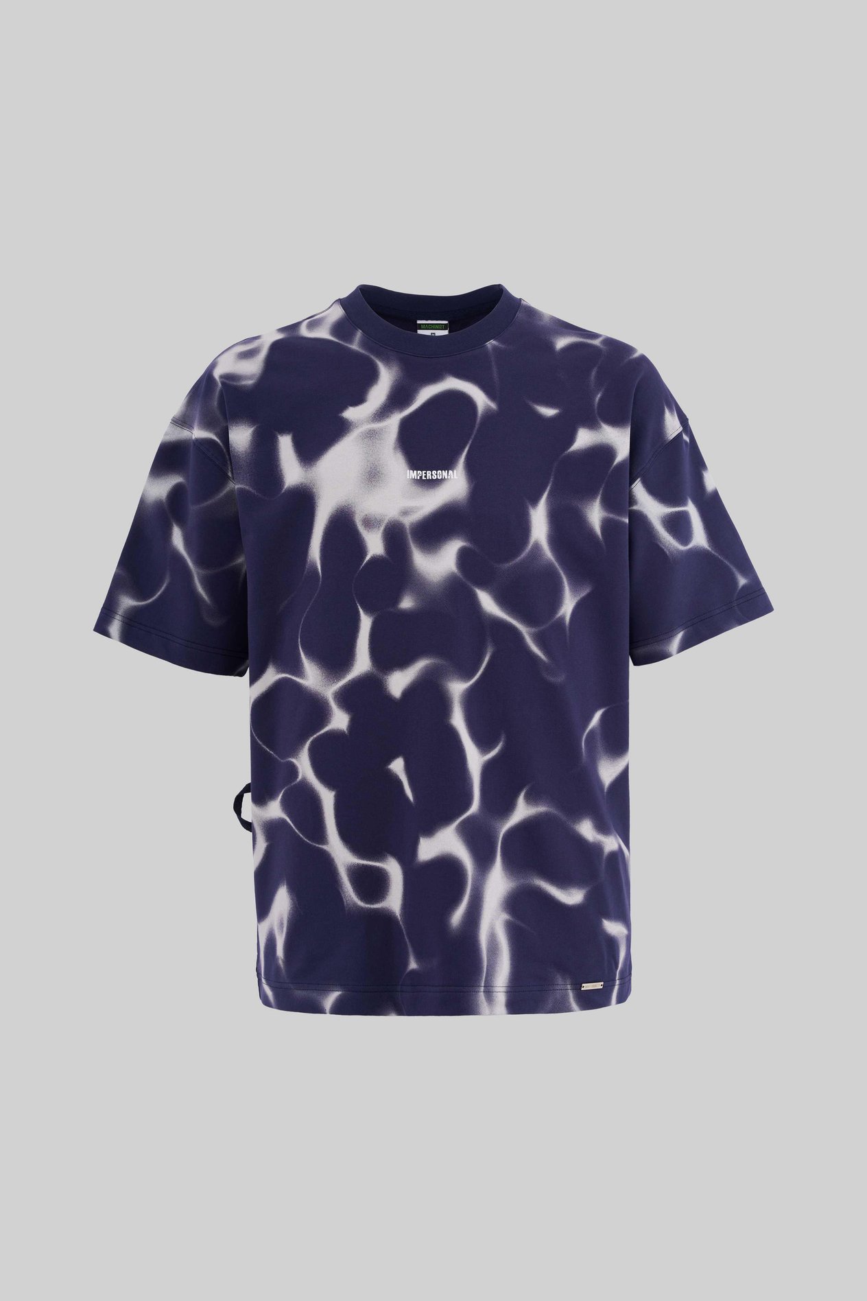Erkek All Over Abstract Pattern Printed Oversi̇ze Ti̇şört MIDNIGHT BLUE