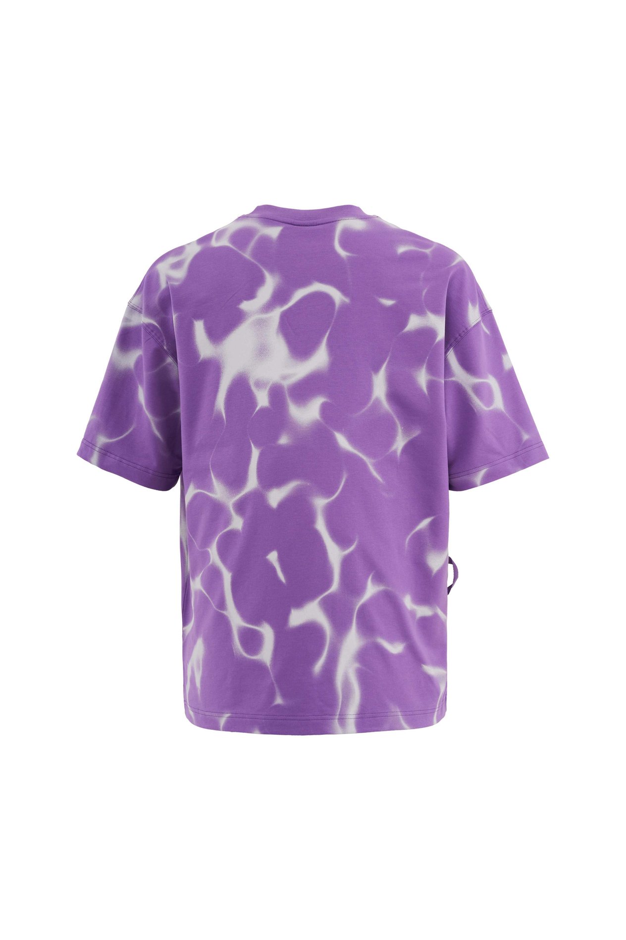 Erkek All Over Abstract Pattern Printed Oversi̇ze Ti̇şört NEW PURPLE