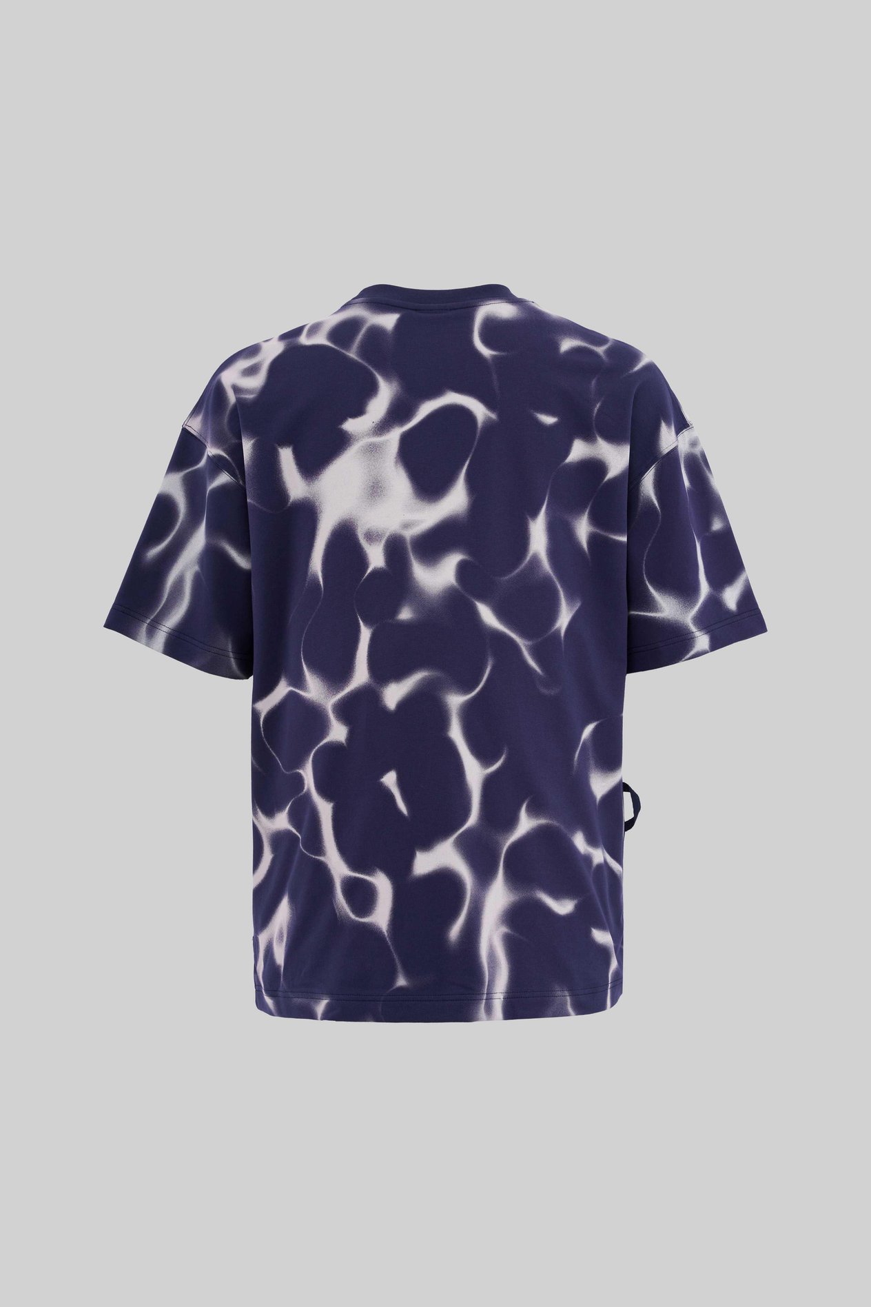 Erkek All Over Abstract Pattern Printed Oversi̇ze Ti̇şört MIDNIGHT BLUE