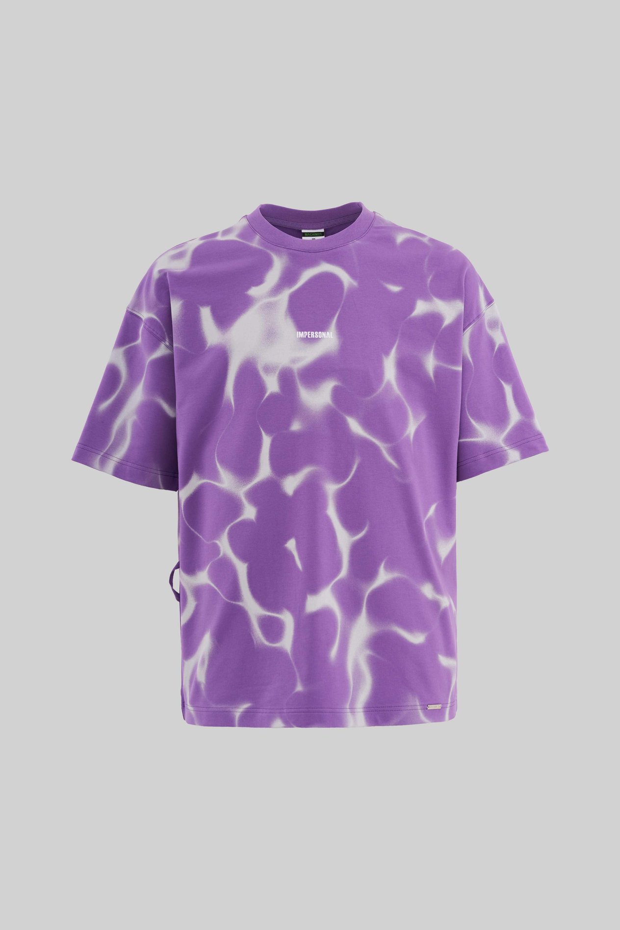 Erkek All Over Abstract Pattern Printed Oversi̇ze Ti̇şört NEW PURPLE
