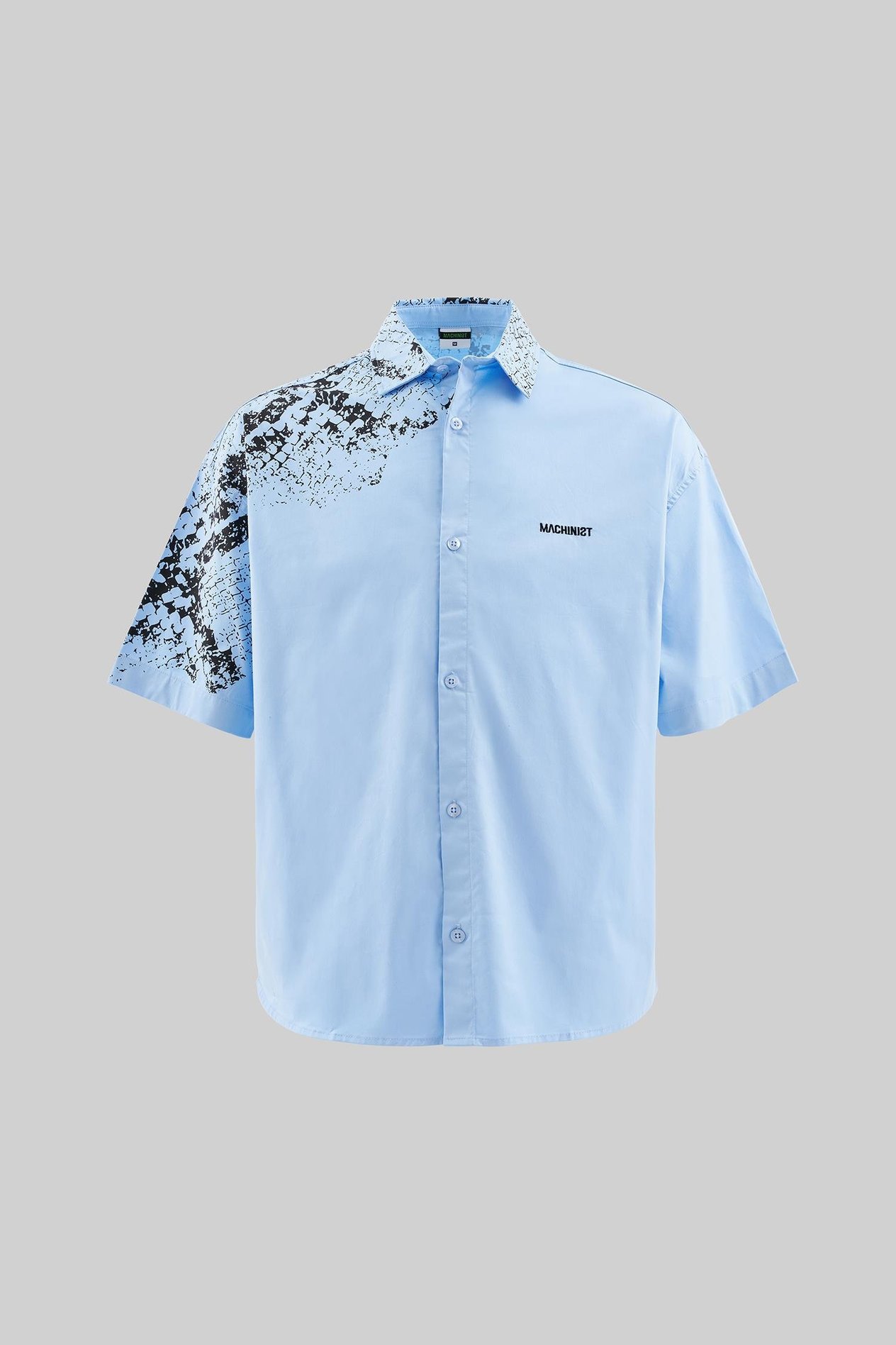 Erkek Animal Printed Baby Mavi Gömlek