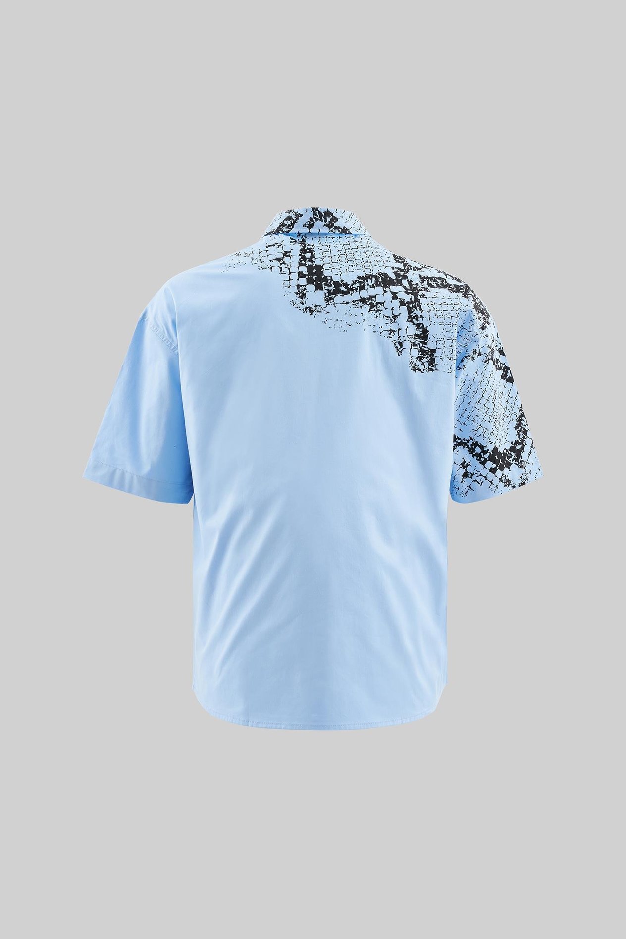 Erkek Animal Printed Baby Mavi Gömlek