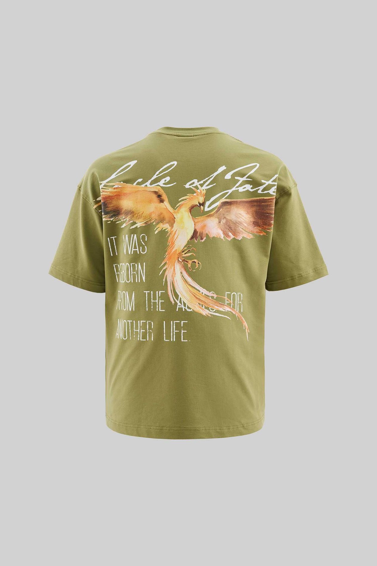 Erkek Anka Printed Oversi̇ze Ti̇şört ARMY GREEN