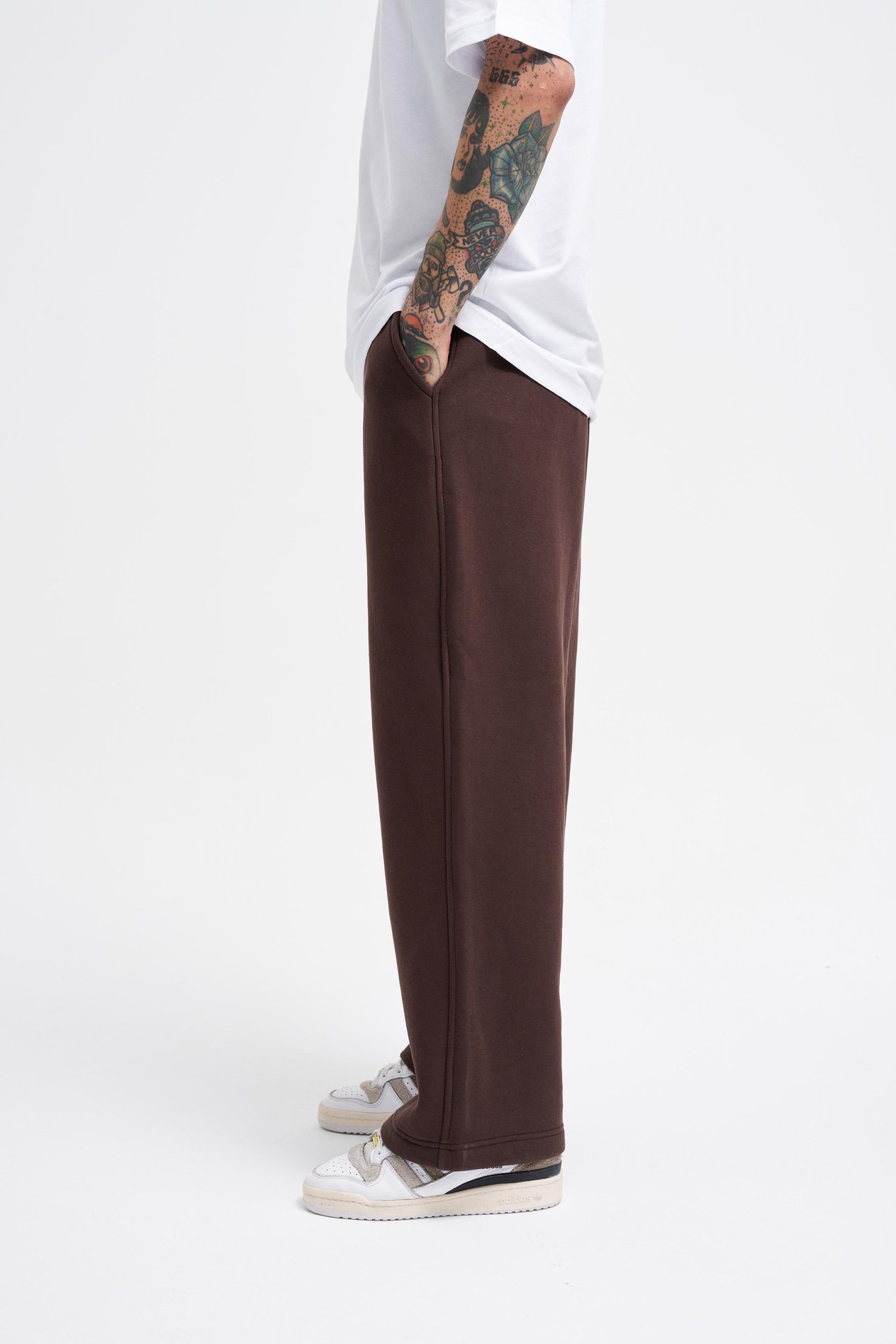 Erkek Baggy Oversize Kahverengi Eşofman Altı