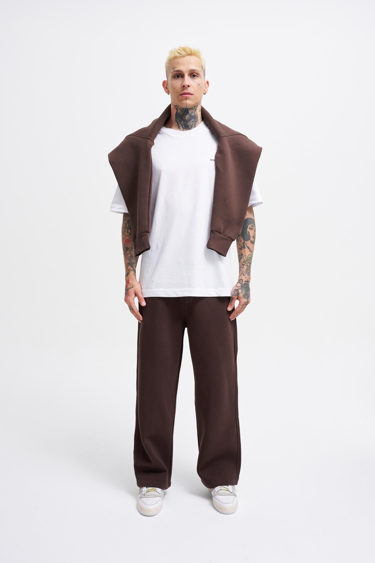 Erkek Baggy Oversize Kahverengi Eşofman Altı