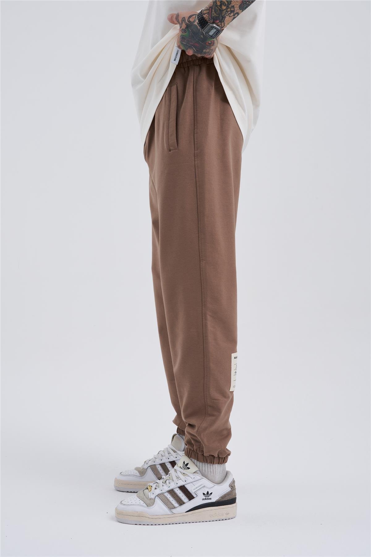 Erkek Basic 3 Cepli Jogger Oversize Kahve Eşofman Altı