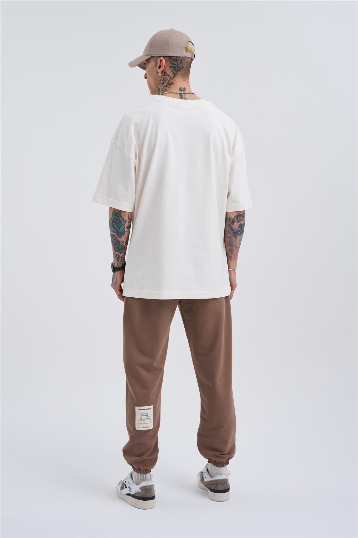 Erkek Basic 3 Cepli Jogger Oversize Kahve Eşofman Altı