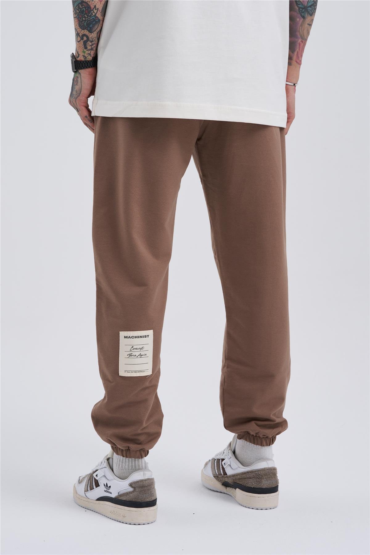 Erkek Basic 3 Cepli Jogger Oversize Kahve Eşofman Altı
