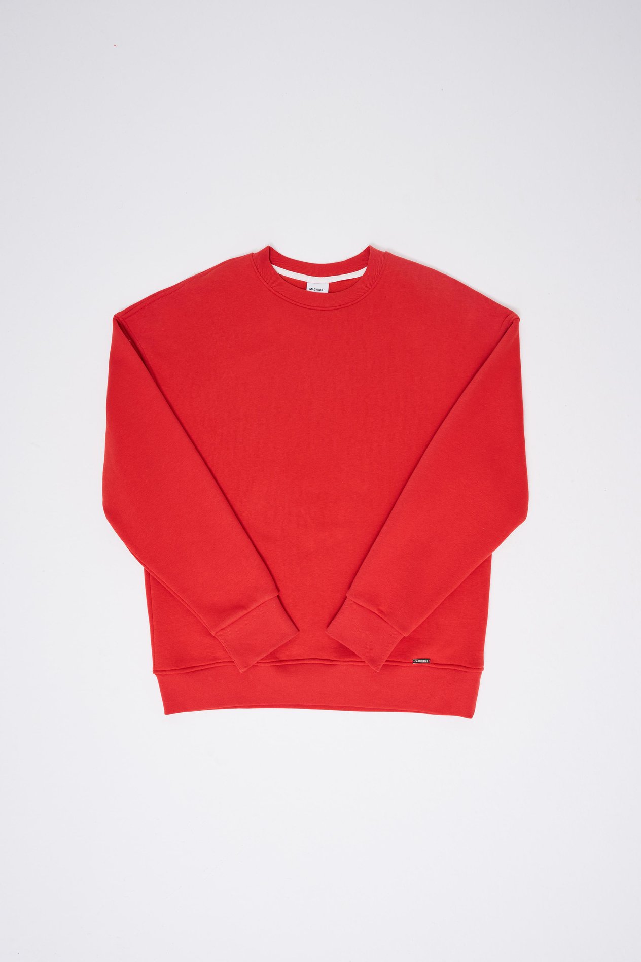 Erkek Basic Bisiklet Yaka Oversize Açık Kırmızı Sweatshirt