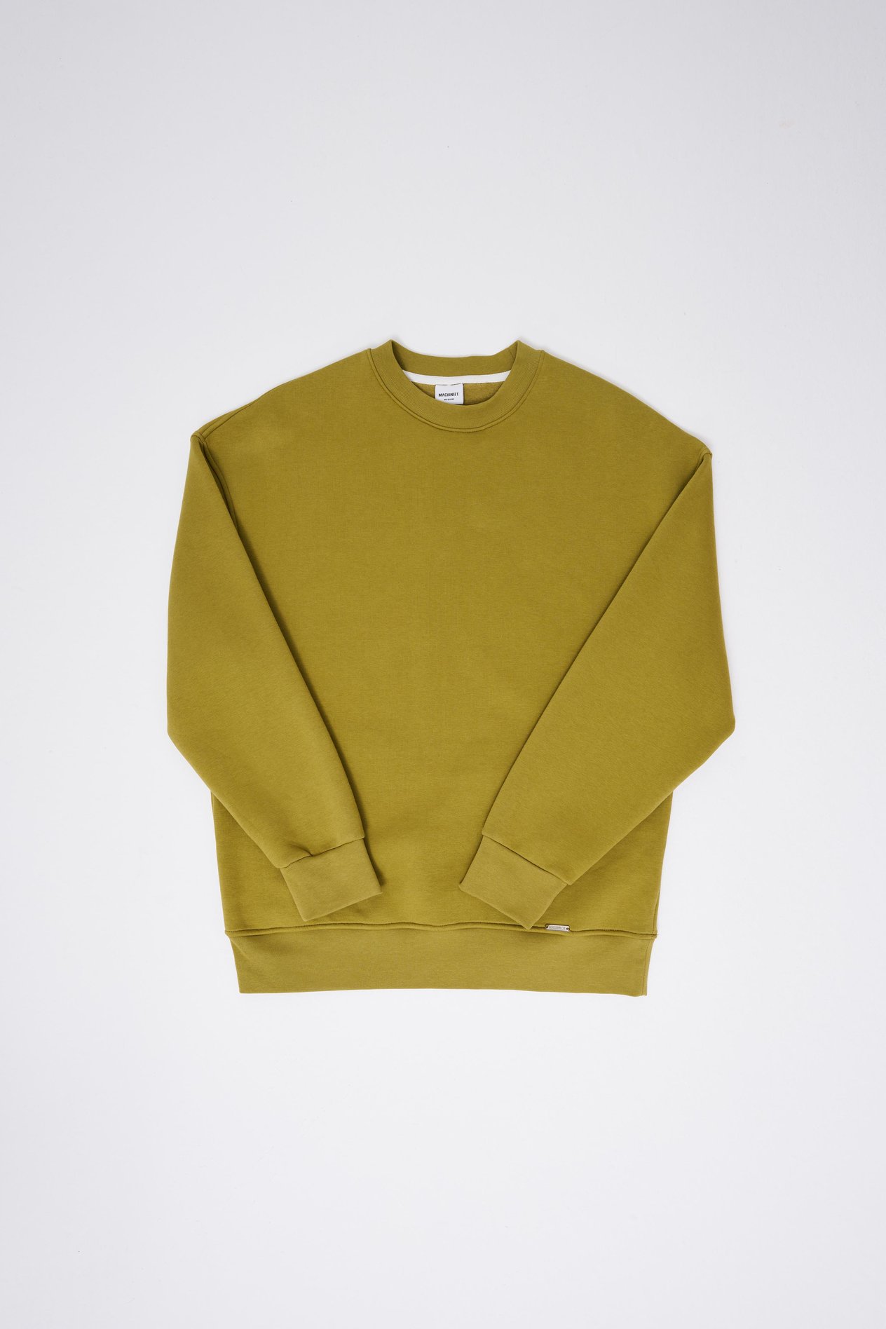 Erkek Basic Bisiklet Yaka Oversize Yeşil Sweatshirt