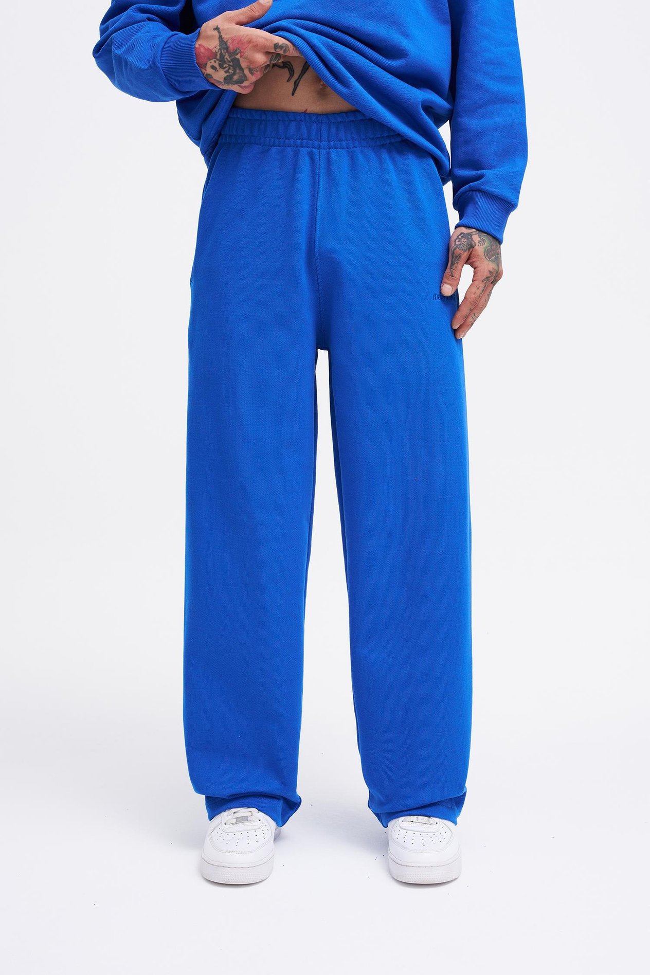 Erkek Basic Diagonal Baggy Açık Mavi Eşofman Altı