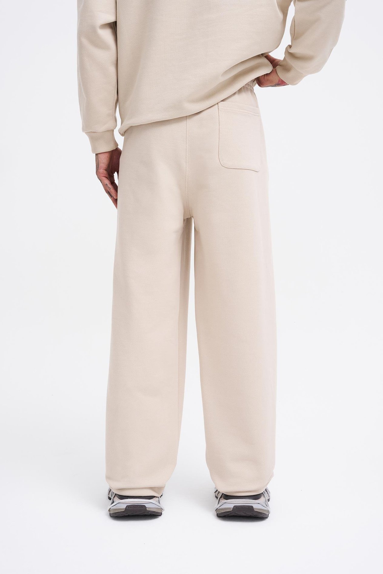 Erkek Basic Diagonal Baggy Eşofman Altı SOFT BEIGE