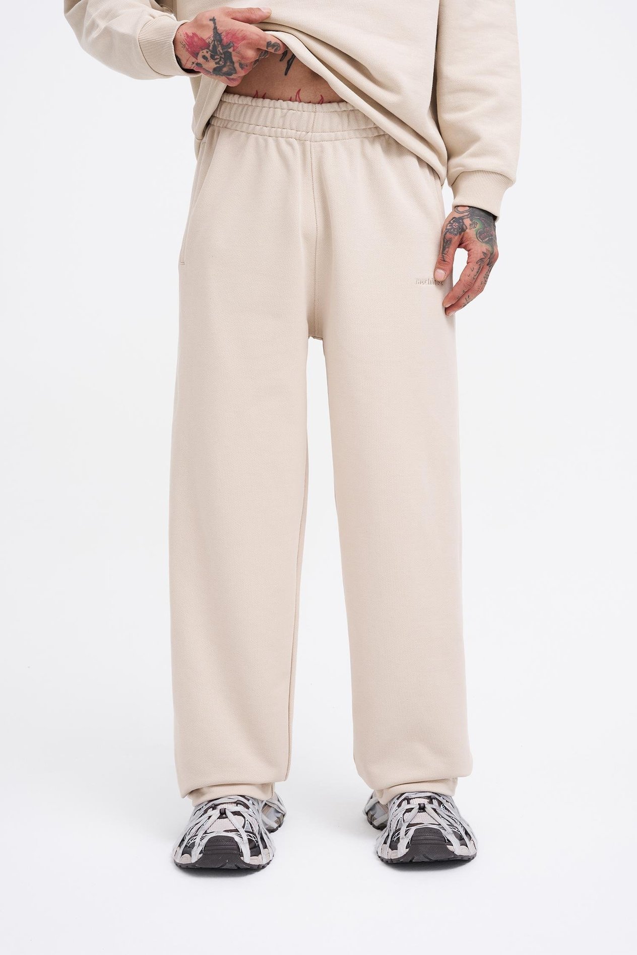 Erkek Basic Diagonal Baggy Eşofman Altı SOFT BEIGE