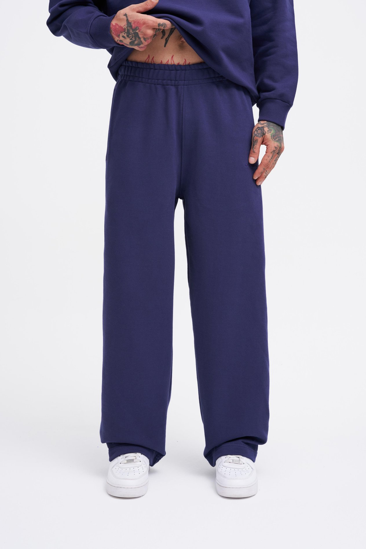 Erkek Basic Diagonal Baggy Lacivert Eşofman Altı