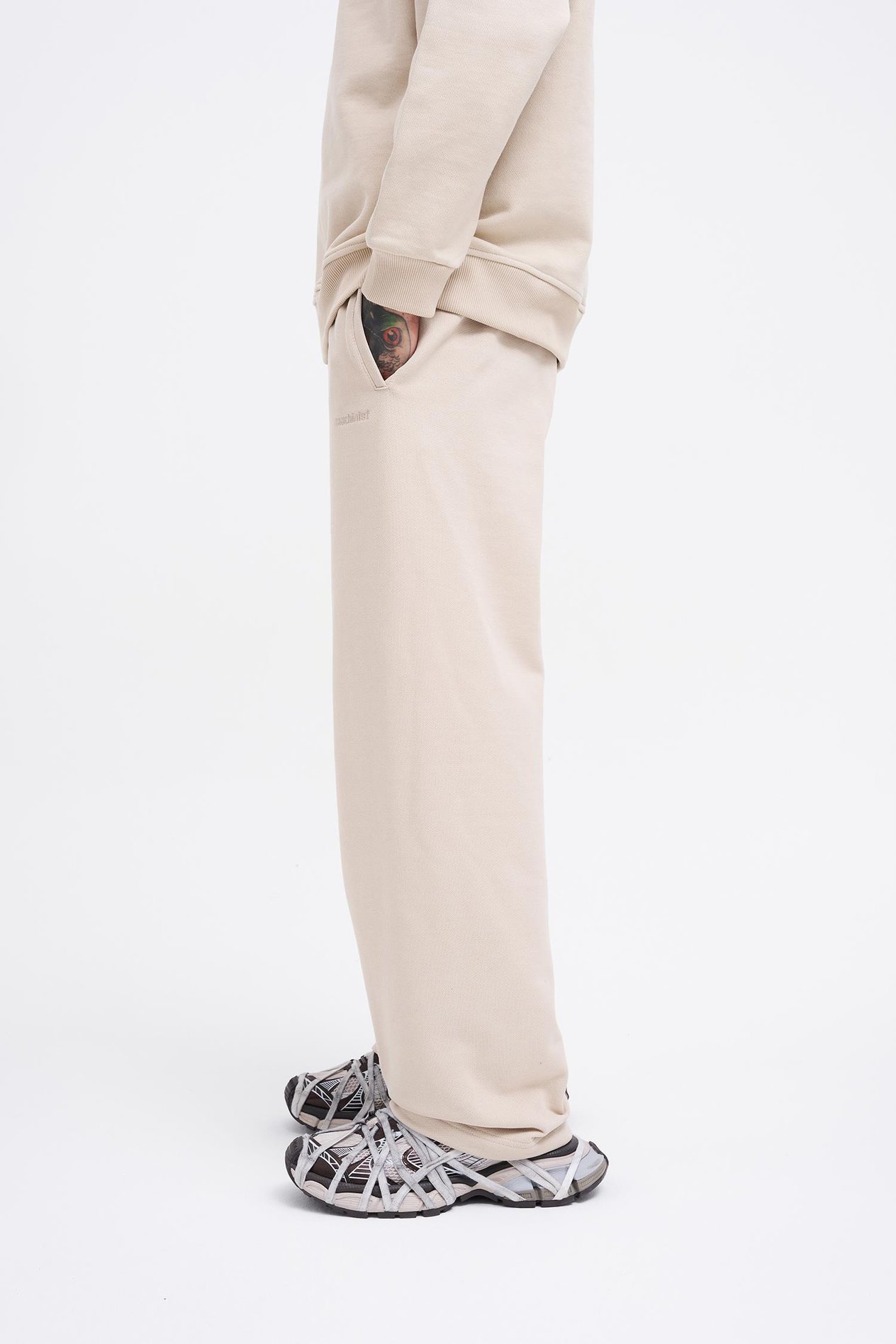 Erkek Basic Diagonal Baggy Eşofman Altı SOFT BEIGE