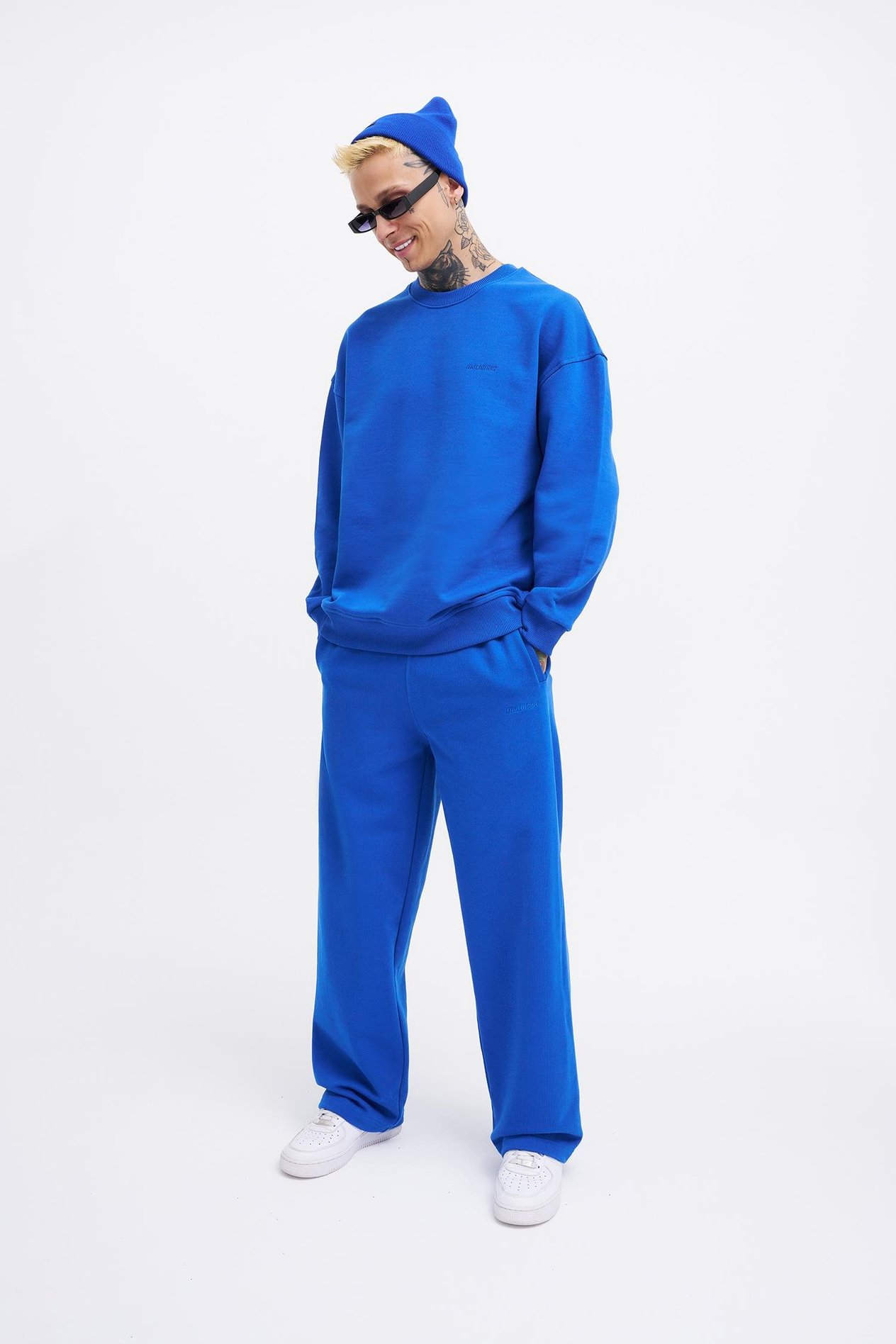 Erkek Basic Diagonal Baggy Eşofman Altı SOFT BLUE