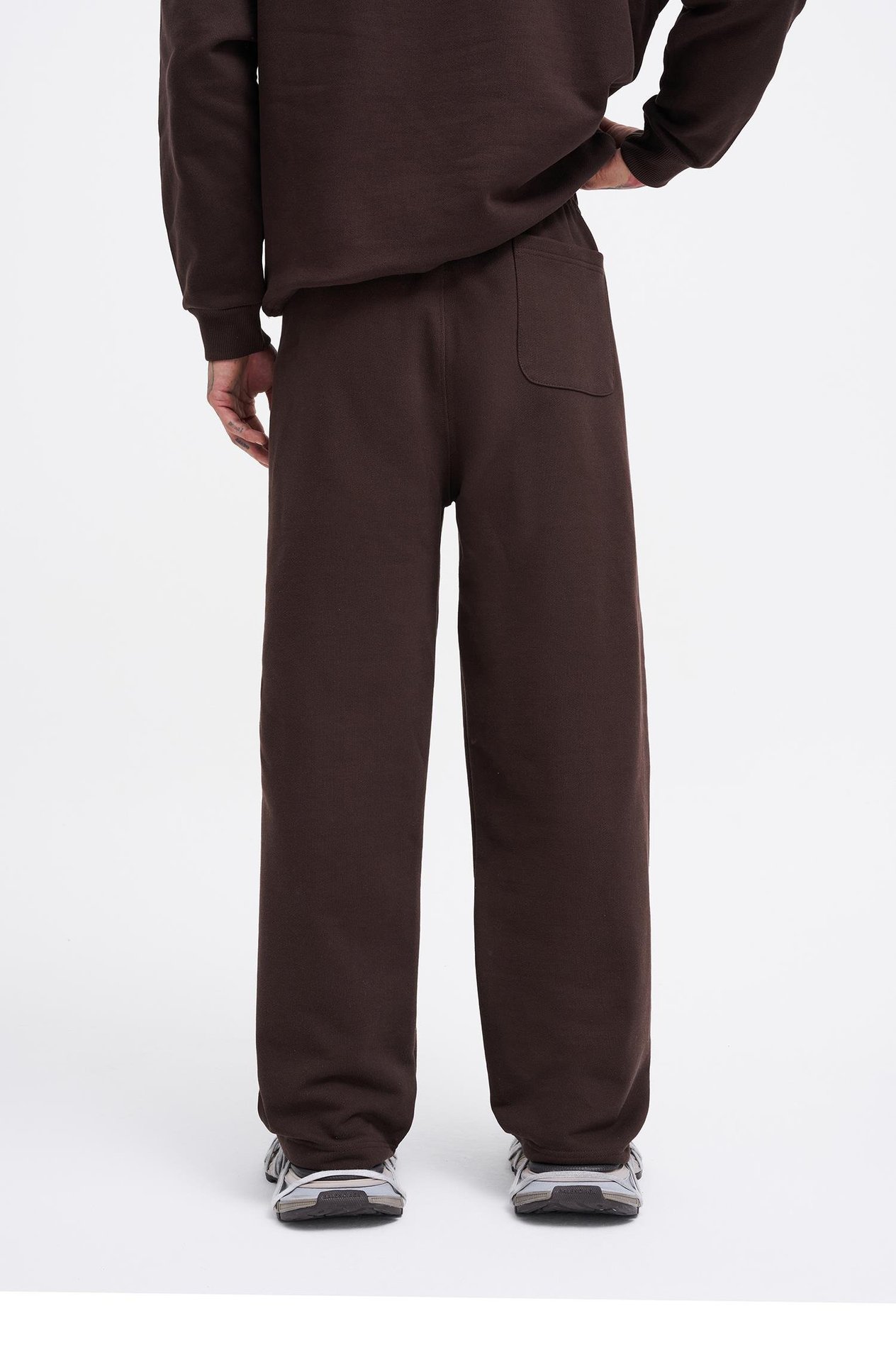 Erkek Basic Diagonal Baggy Eşofman Altı DARK COFFEE