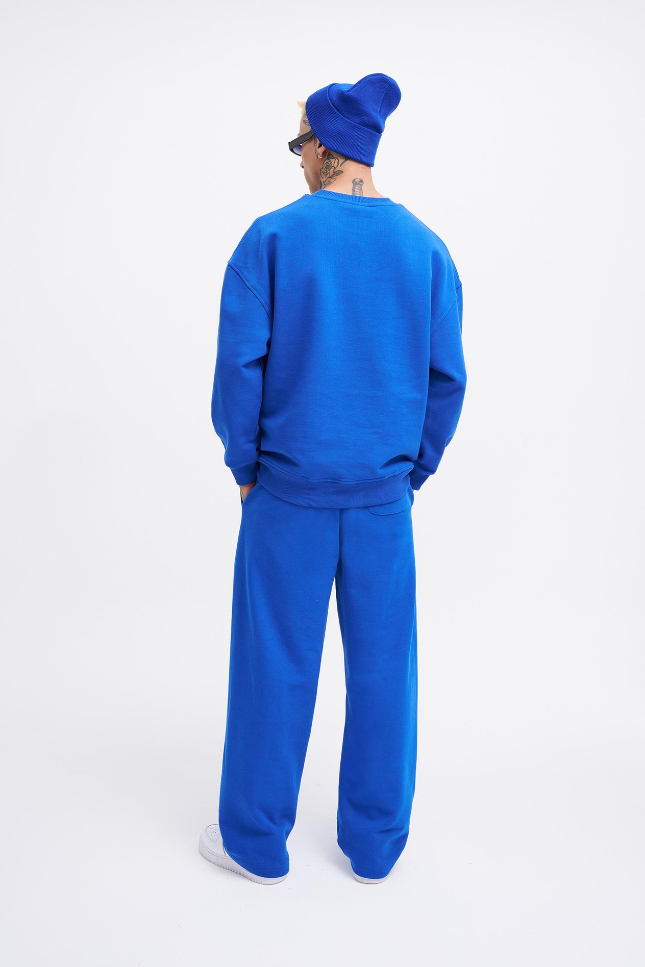 Erkek Basic Diagonal Baggy Eşofman Altı SOFT BLUE
