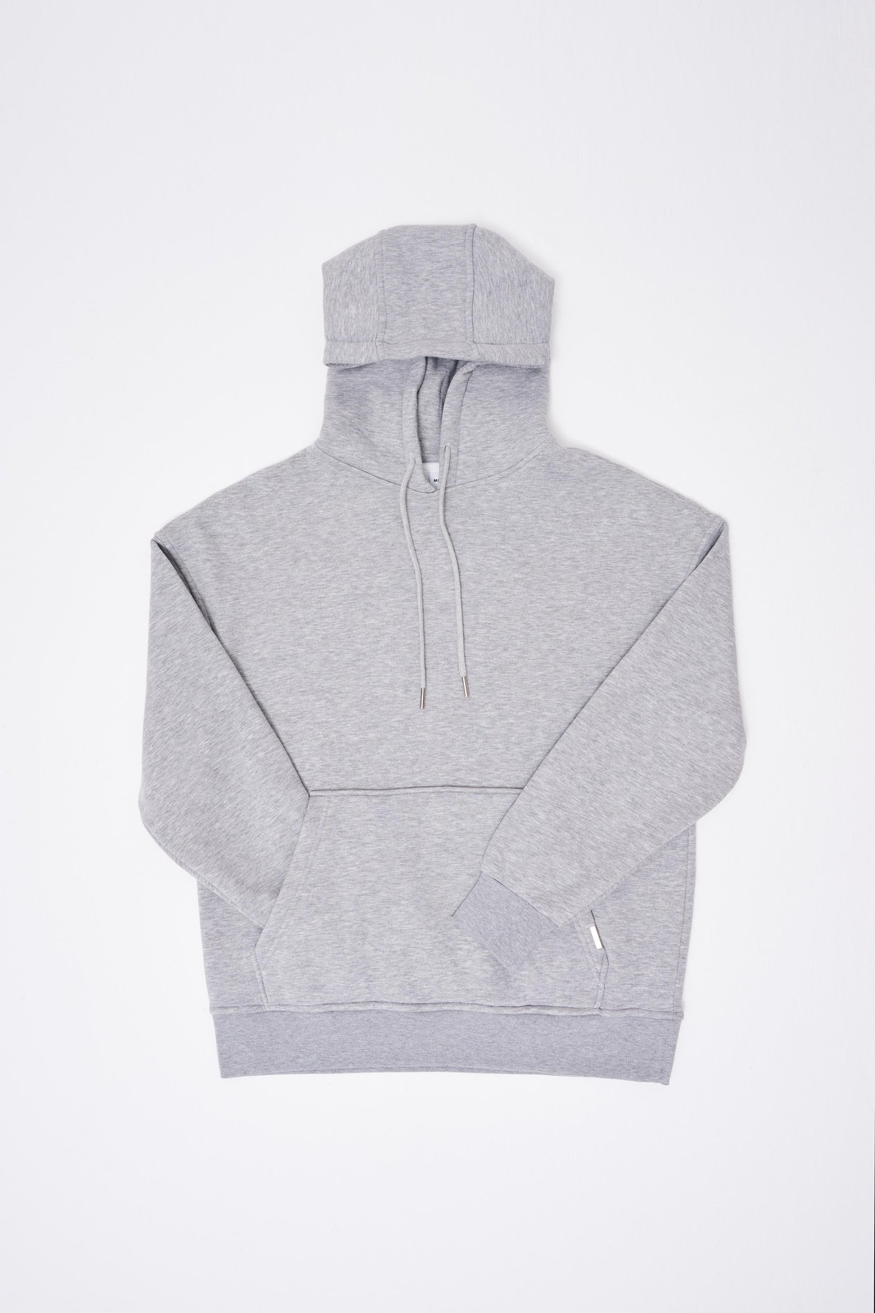 Erkek Basic Kapüşonlu Oversize Gri Melanj Sweatshirt