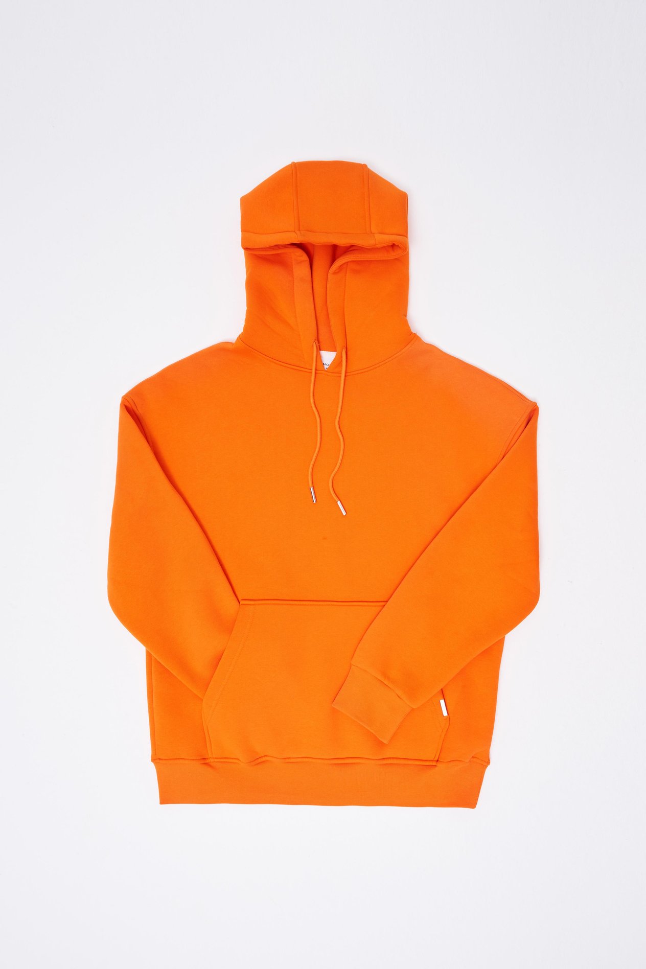 Erkek Basic Kapüşonlu Oversize Turuncu Sweatshirt