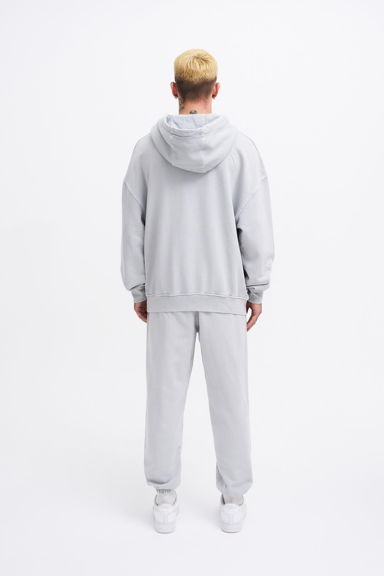 Erkek Basic Kapüşonlu Oversize Yıkamalı Ghost Sweatshirt