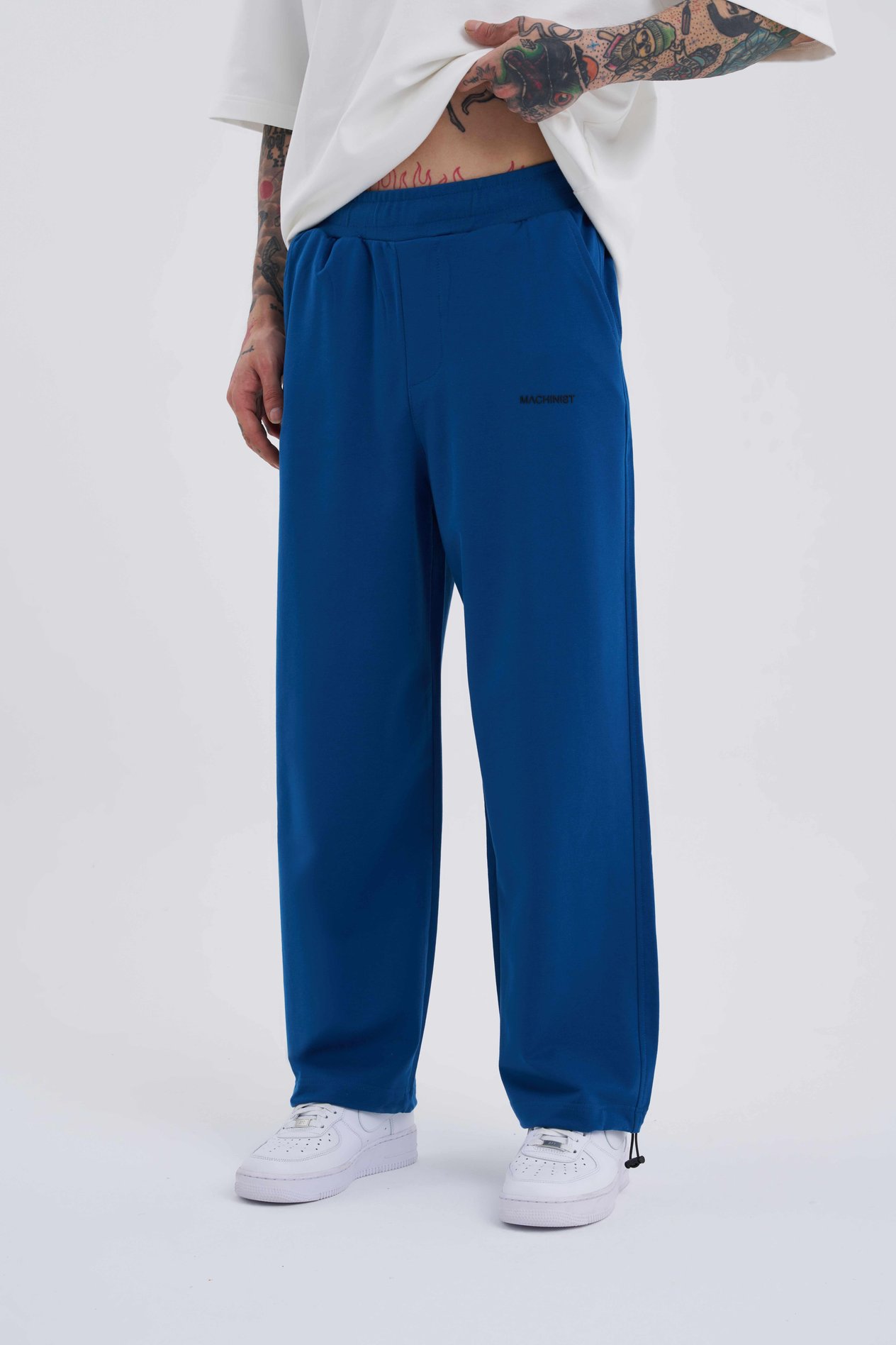 Erkek Basic Oversize Baggy İndigo Eşofman Altı