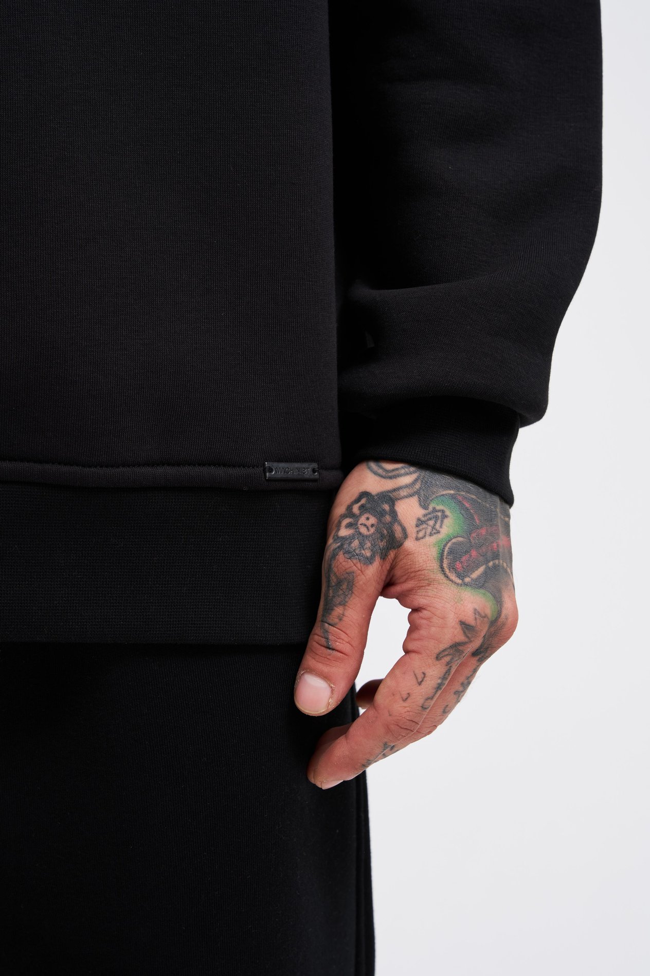 Erkek Basic Oversize Siyah Sweatshirt 
