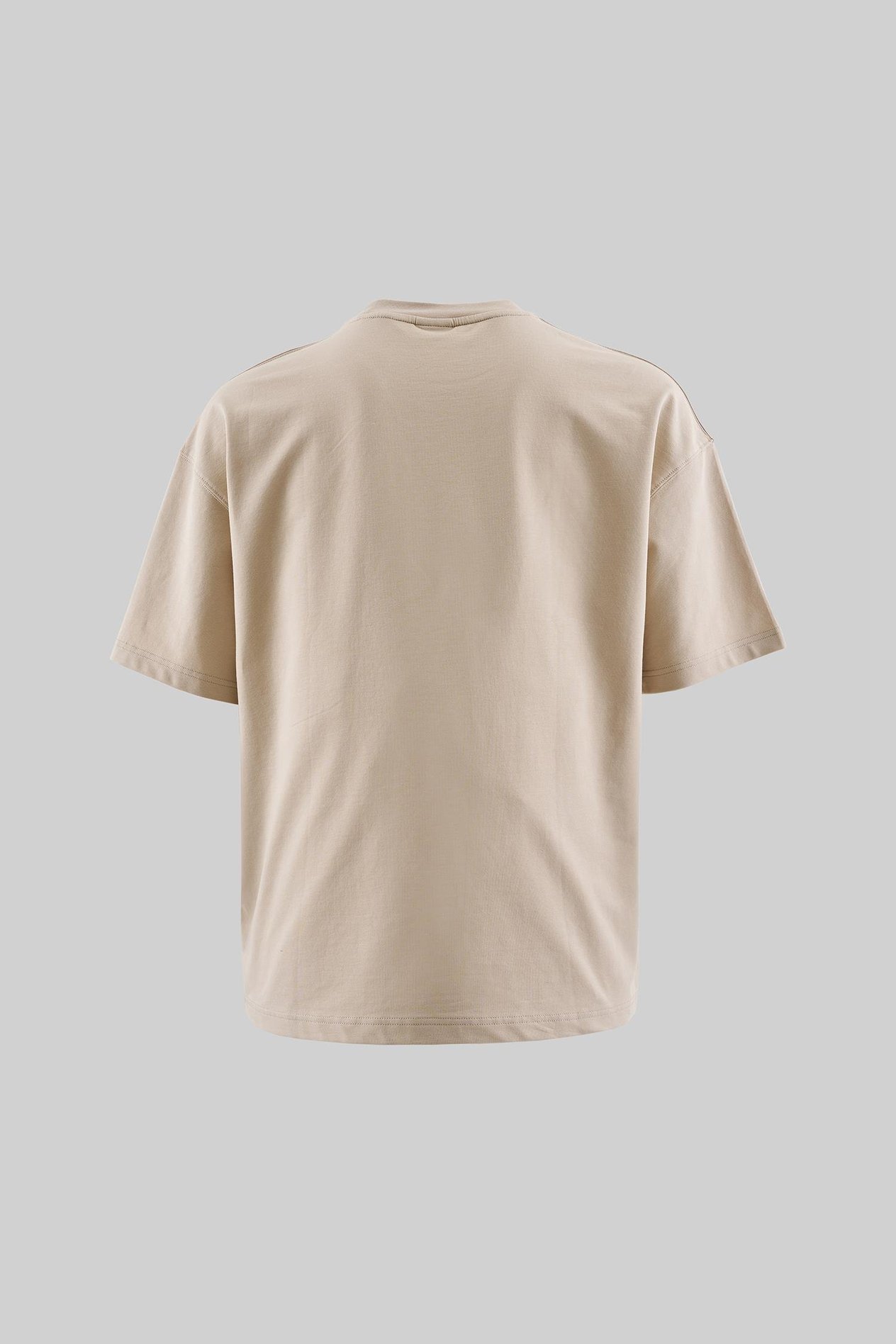 Erkek Basic Pamuklu Oversize Açık Bej Tişört