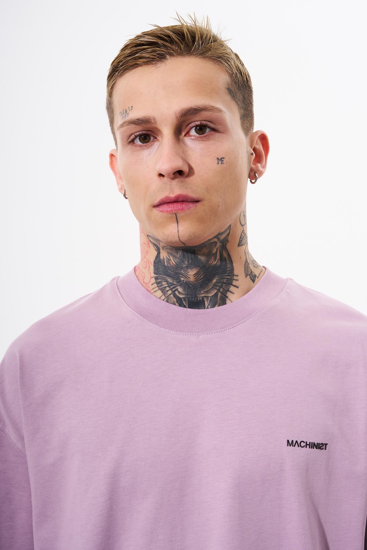Erkek Basic Pamuklu Oversize Pembe Tişört