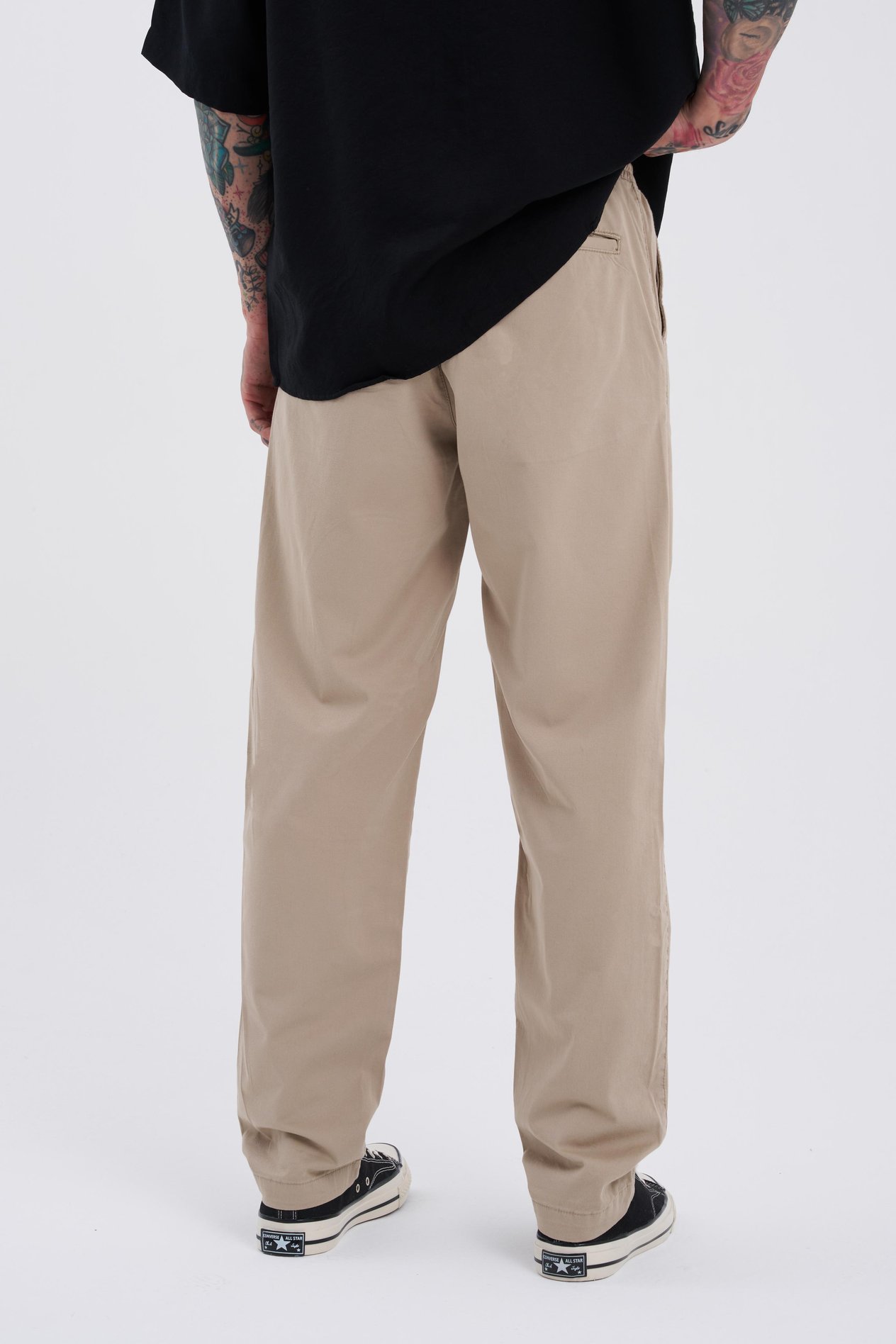 Erkek Basic Solid Bej Jean Pantolon