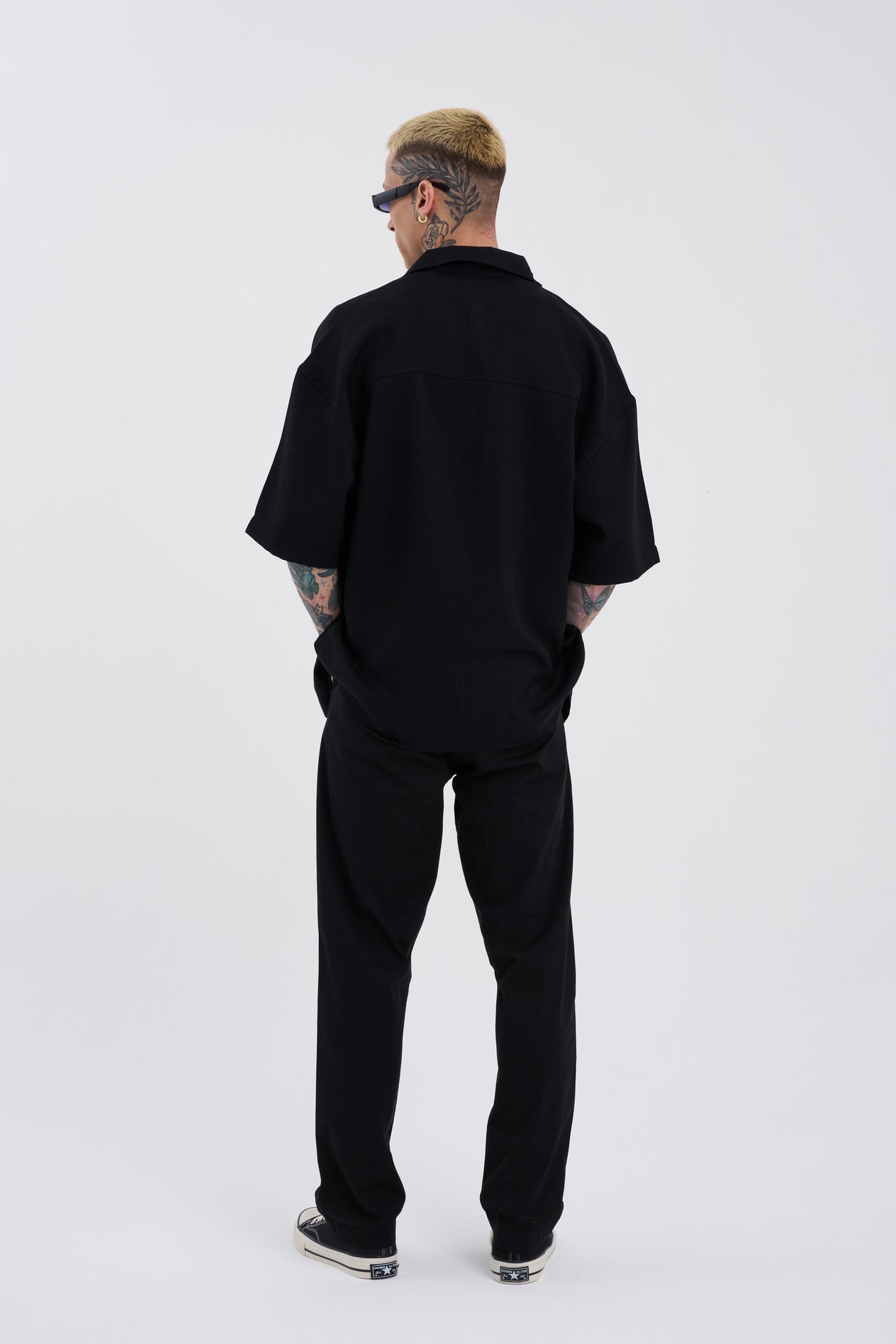 Erkek Basic Solid Siyah Jean Pantolon