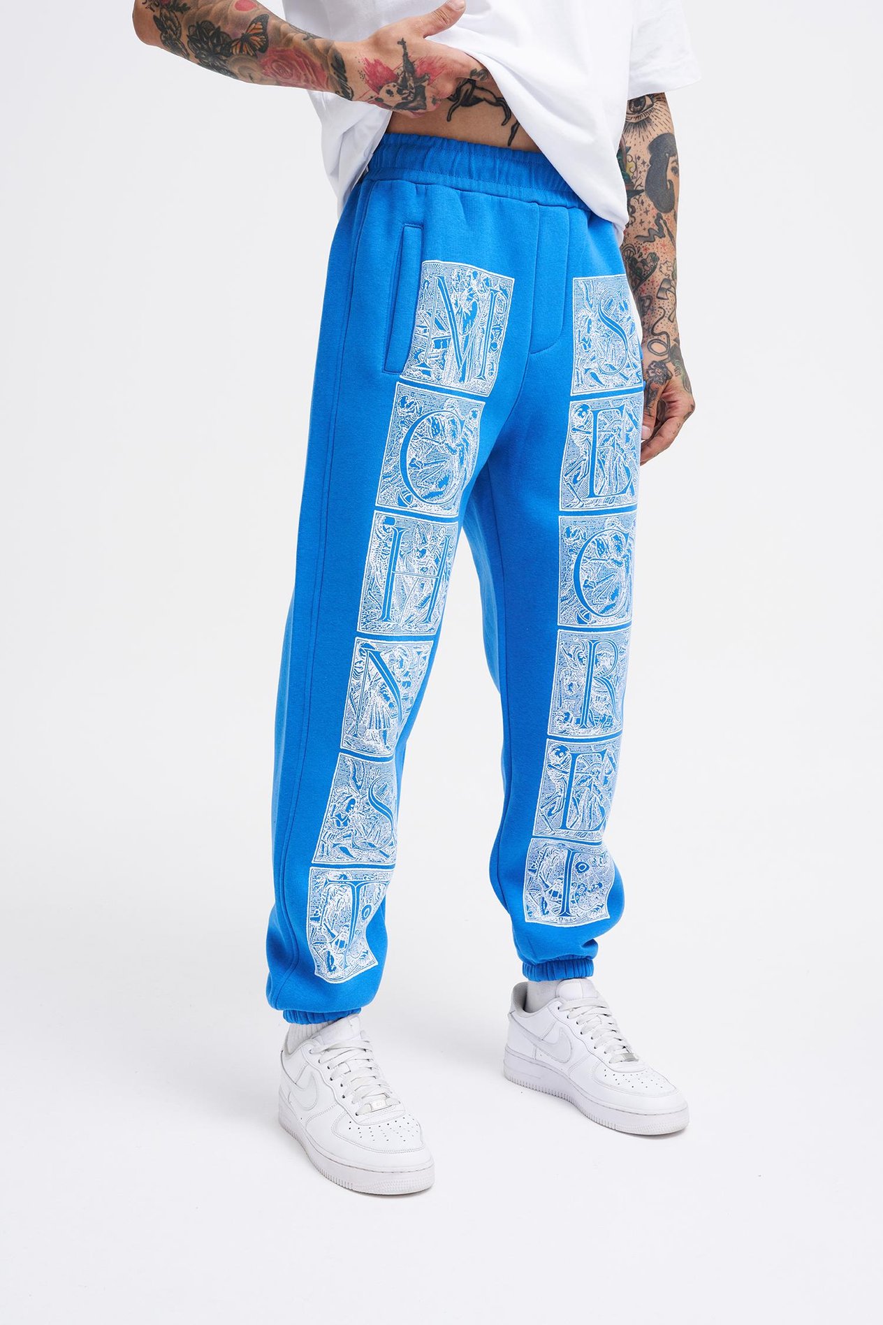 Erkek Baskılı Jogger Oversize Saks Eşofman Altı
