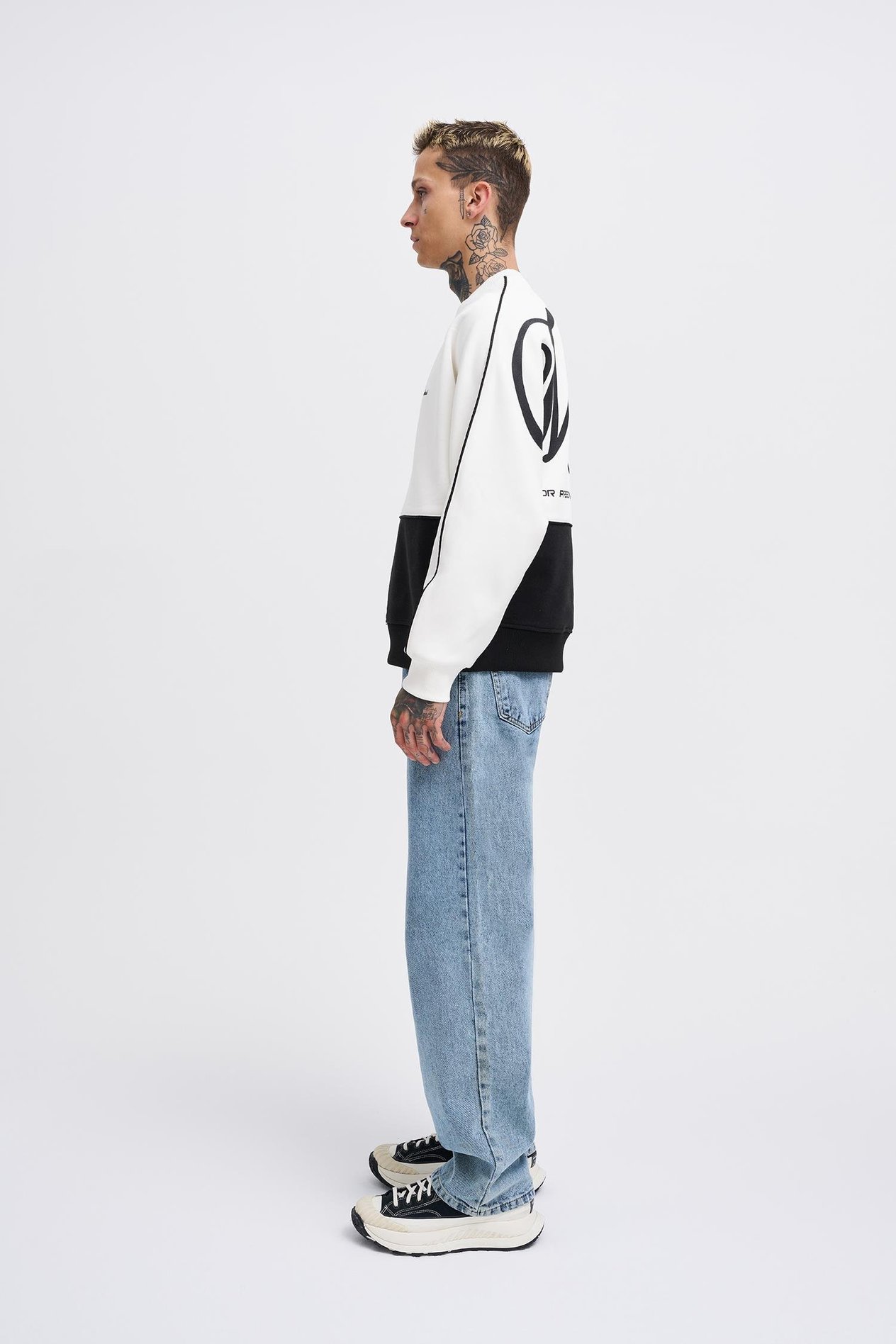 Erkek Batwing Mercy Sweatshirt ECRU-BLACK