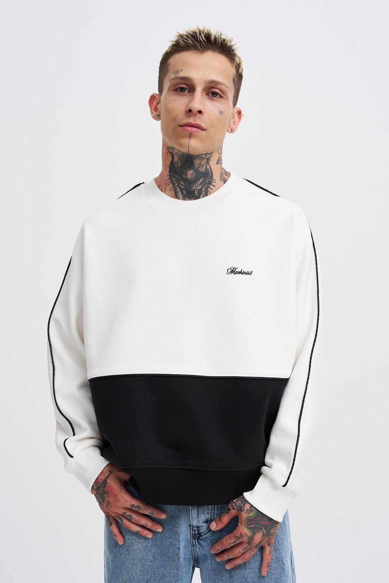Erkek Batwing Mercy Sweatshirt ECRU-BLACK