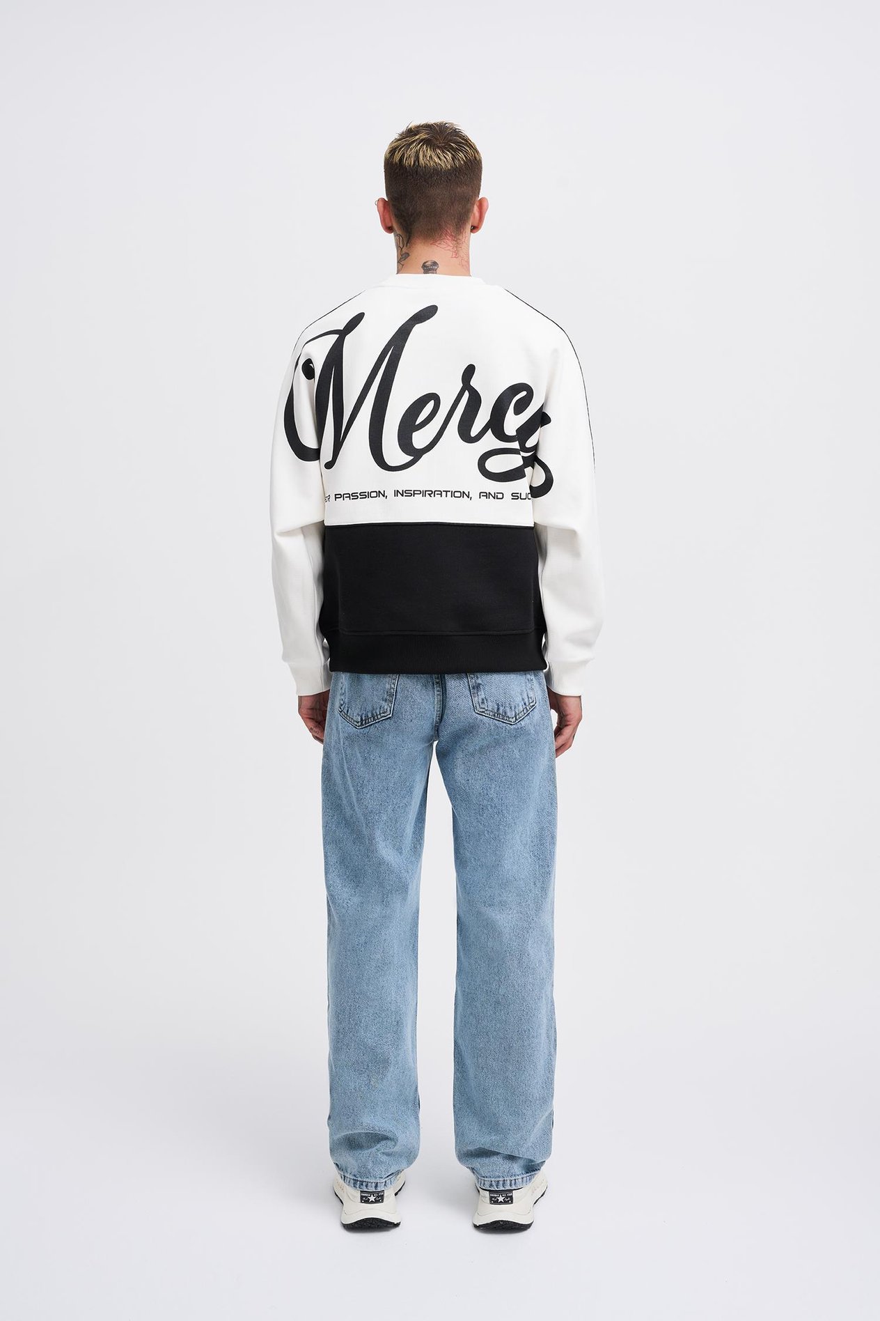 Erkek Batwing Mercy Sweatshirt ECRU-BLACK