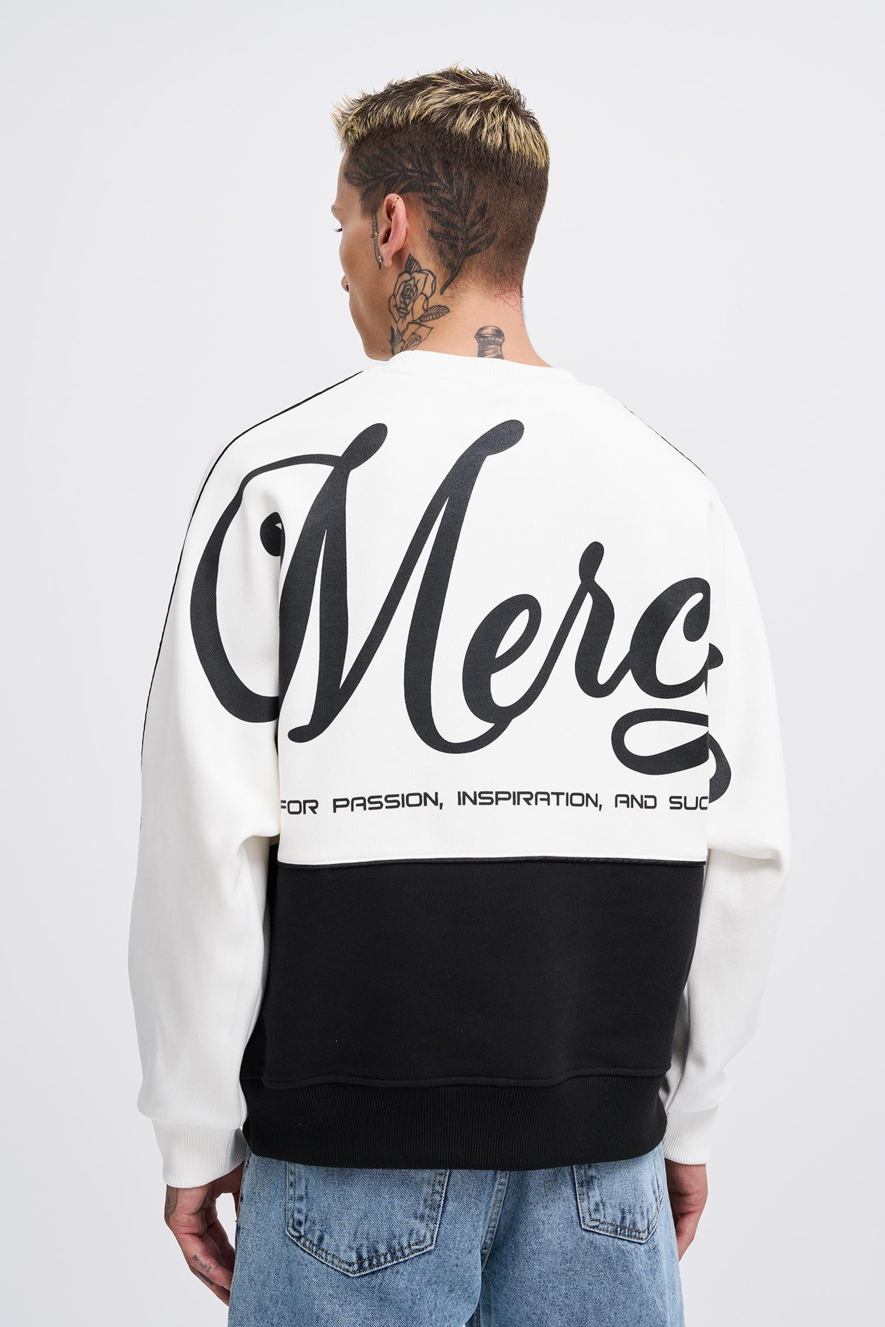 Erkek Batwing Mercy Sweatshirt ECRU-BLACK