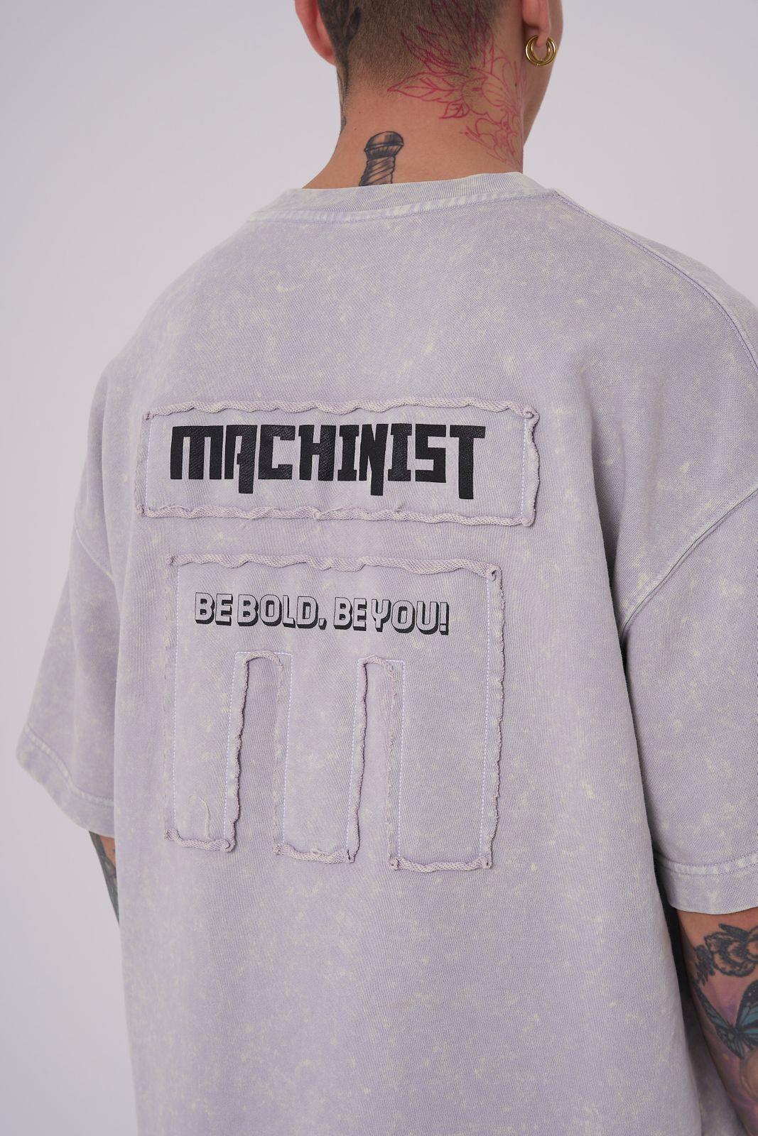 Erkek Be Bold Be You Yıkmalı Oversize Açık Bej Spotted Tişört