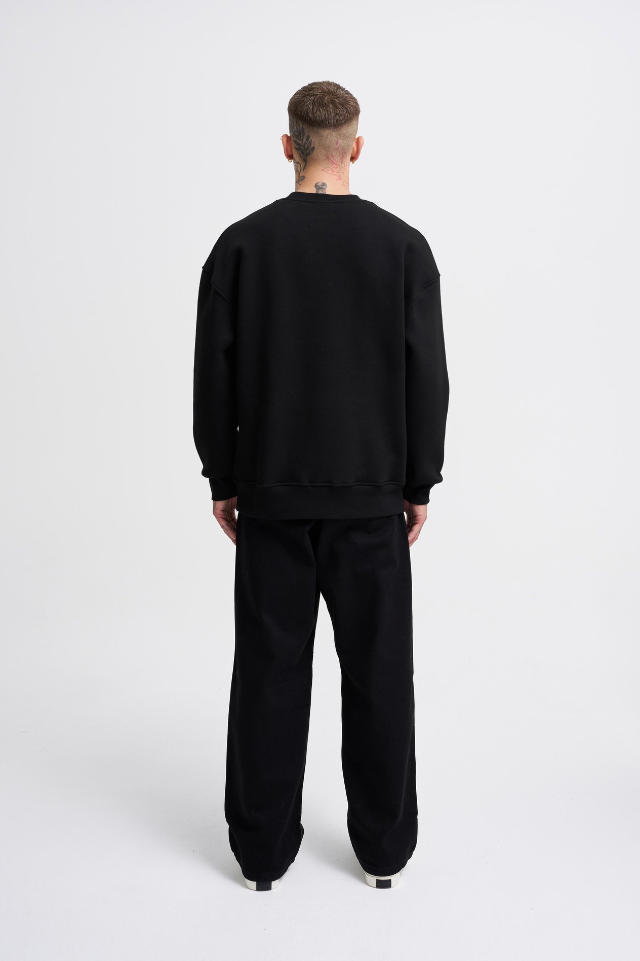 Erkek Bead Embrodered Sweatshirt BLACK