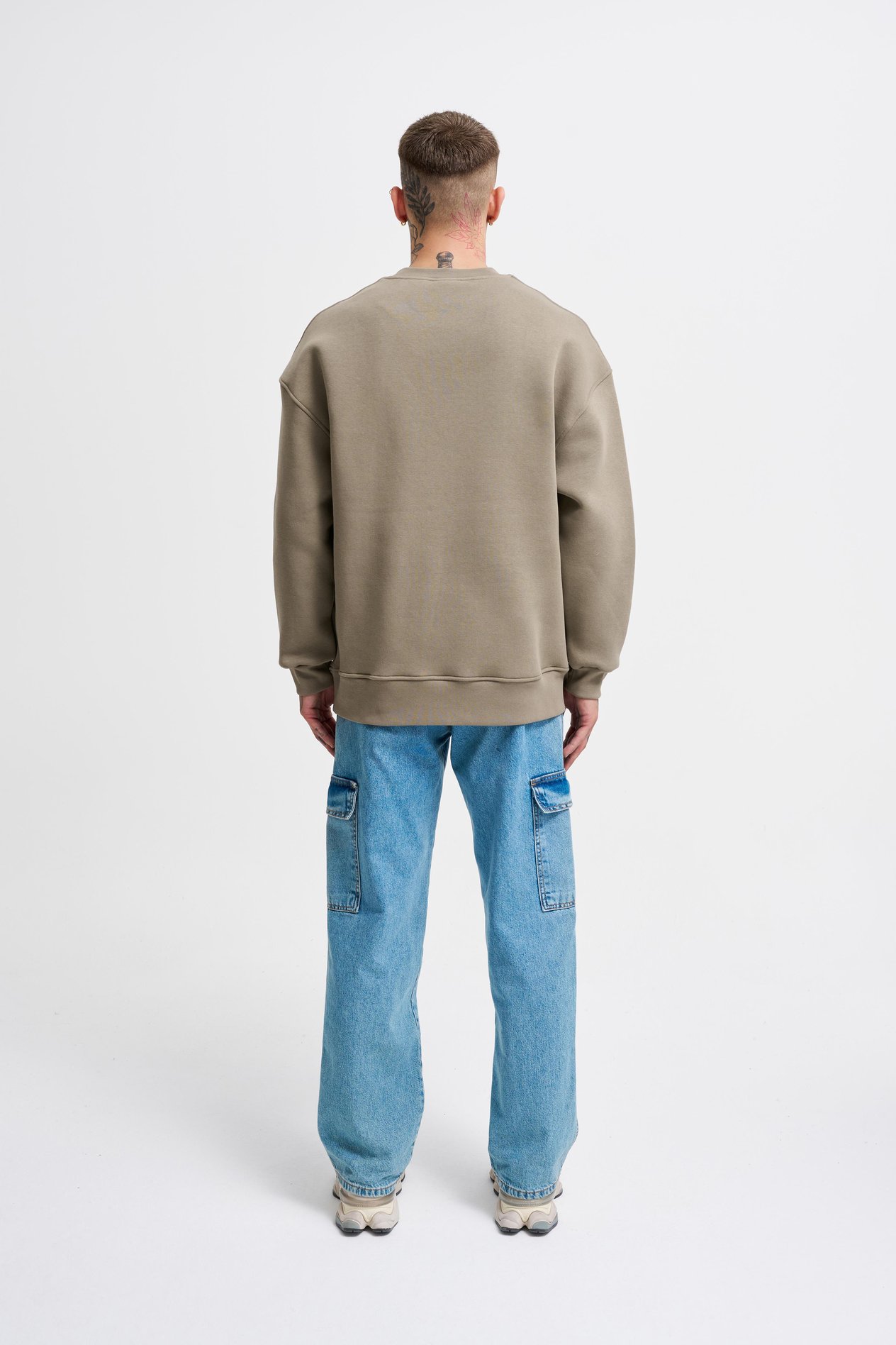 Erkek Bead Embrodered Sweatshirt KHAKI
