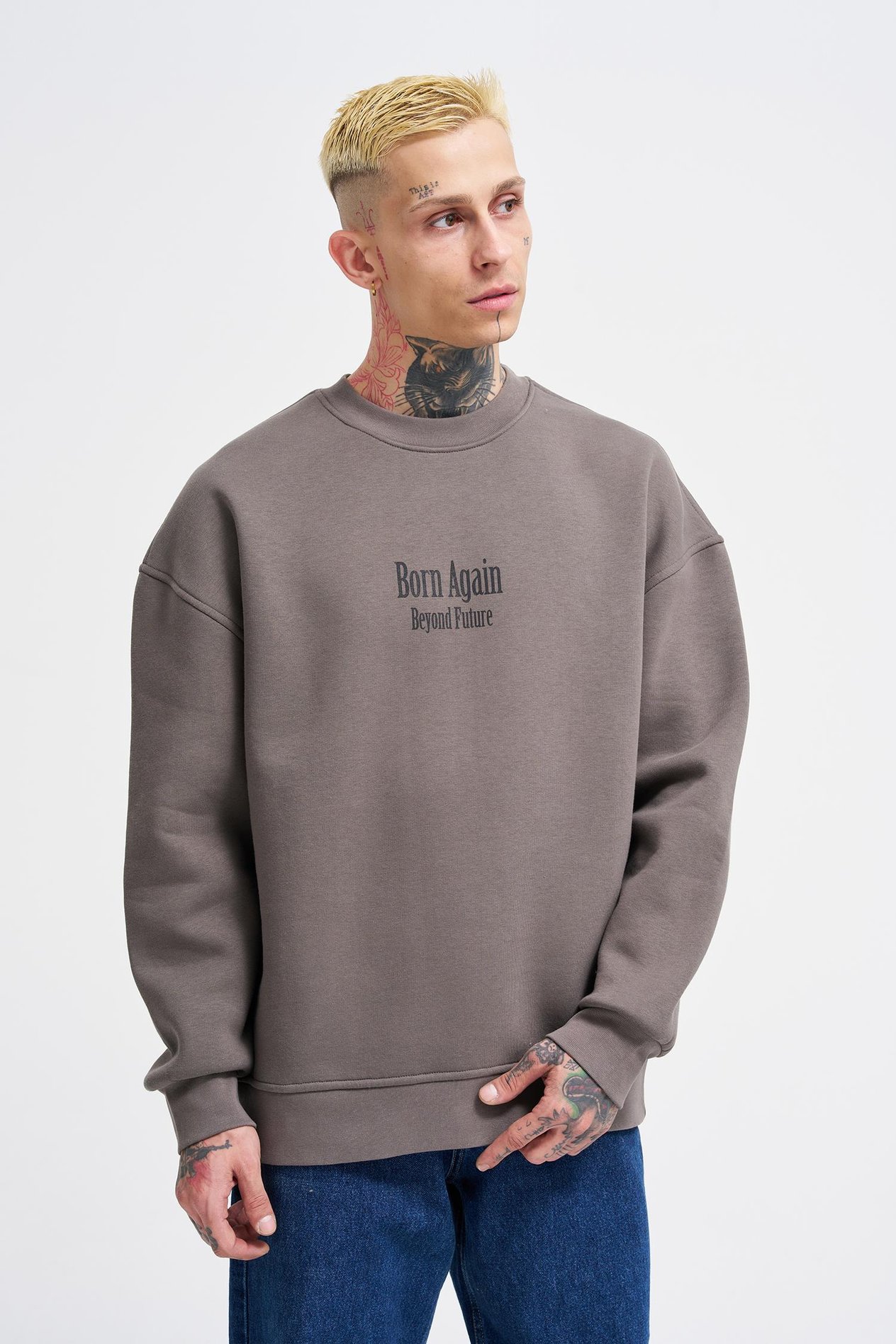 Erkek Beyond Future Oversize Asphalt Sweatshirt