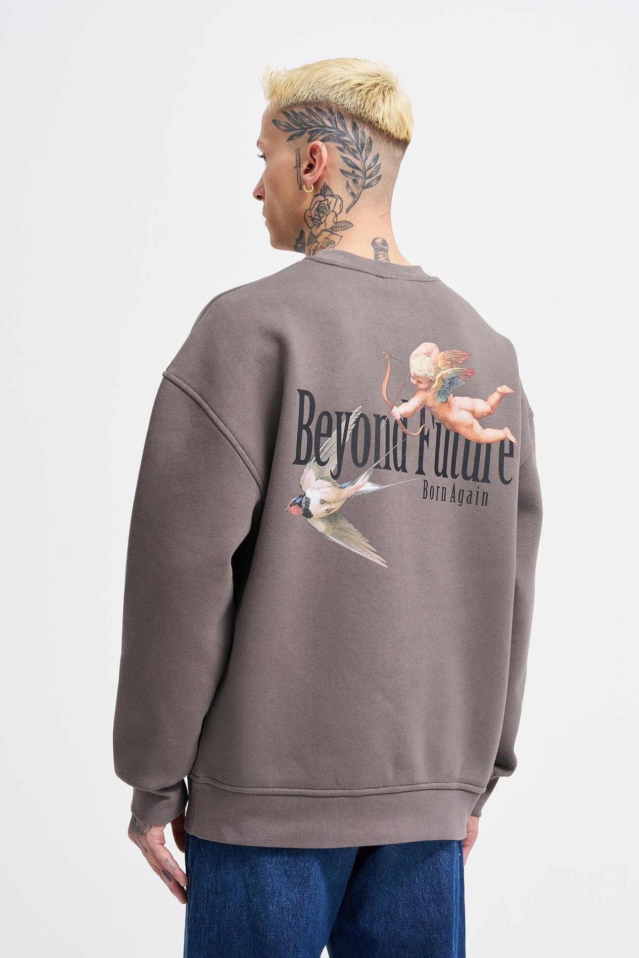 Erkek Beyond Future Oversize Asphalt Sweatshirt