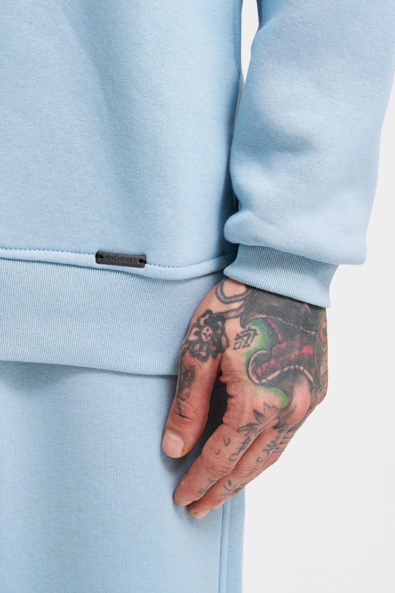 Erkek Bisiklet Yaka Basic Regular Aqua Sweatshirt