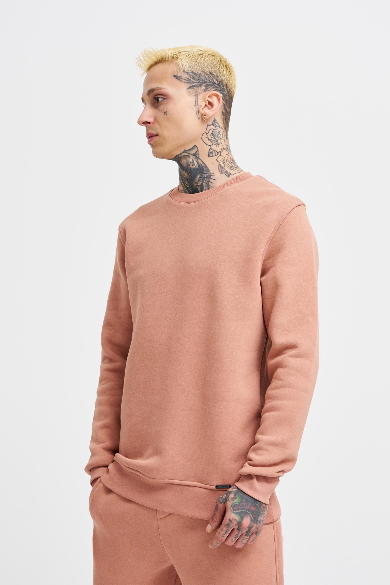 Erkek Bisiklet Yaka Basic Regular Bakır Sweatshirt